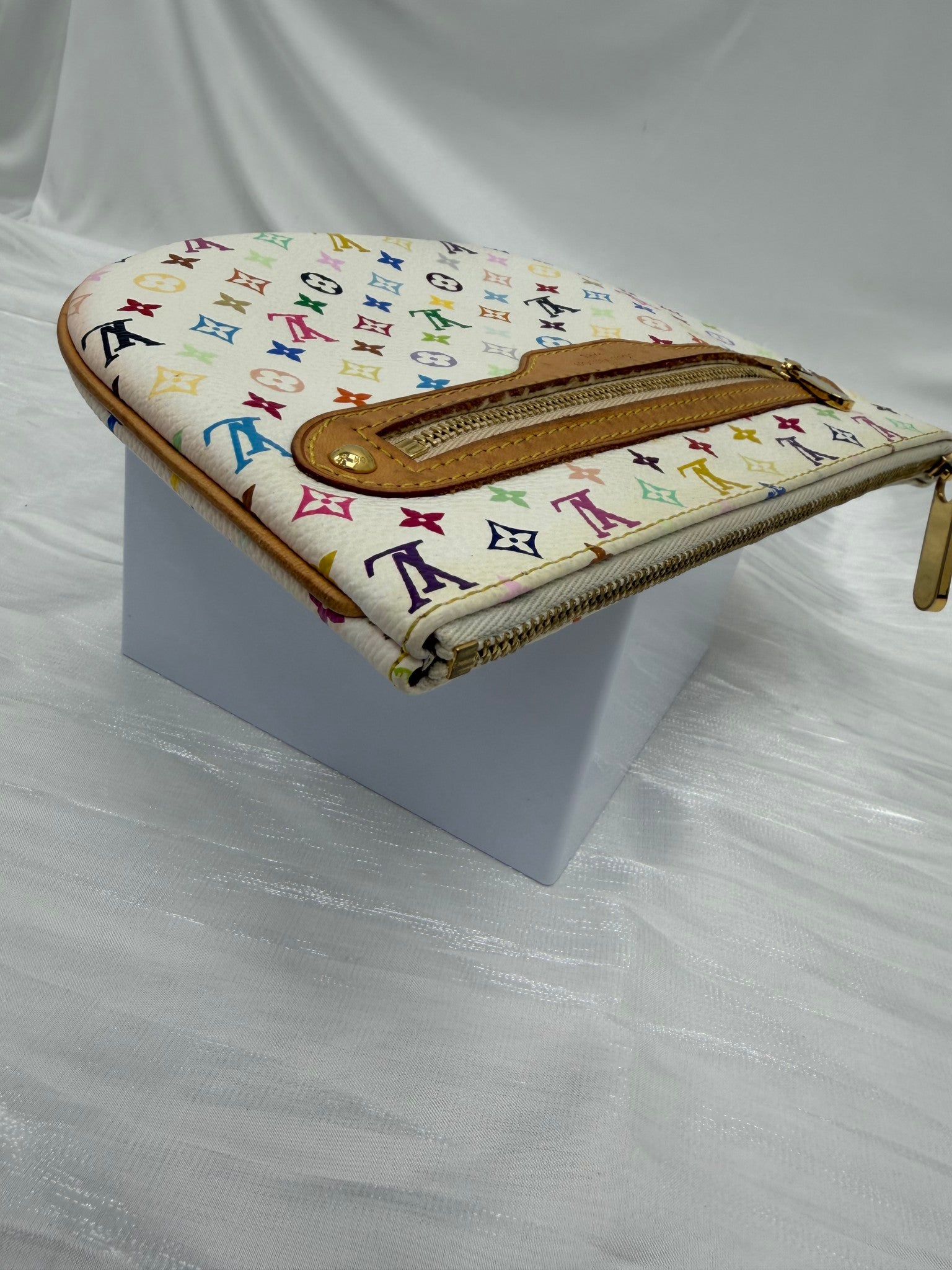 Louis Vuitton White Multicolor Monogram Dome Pouch