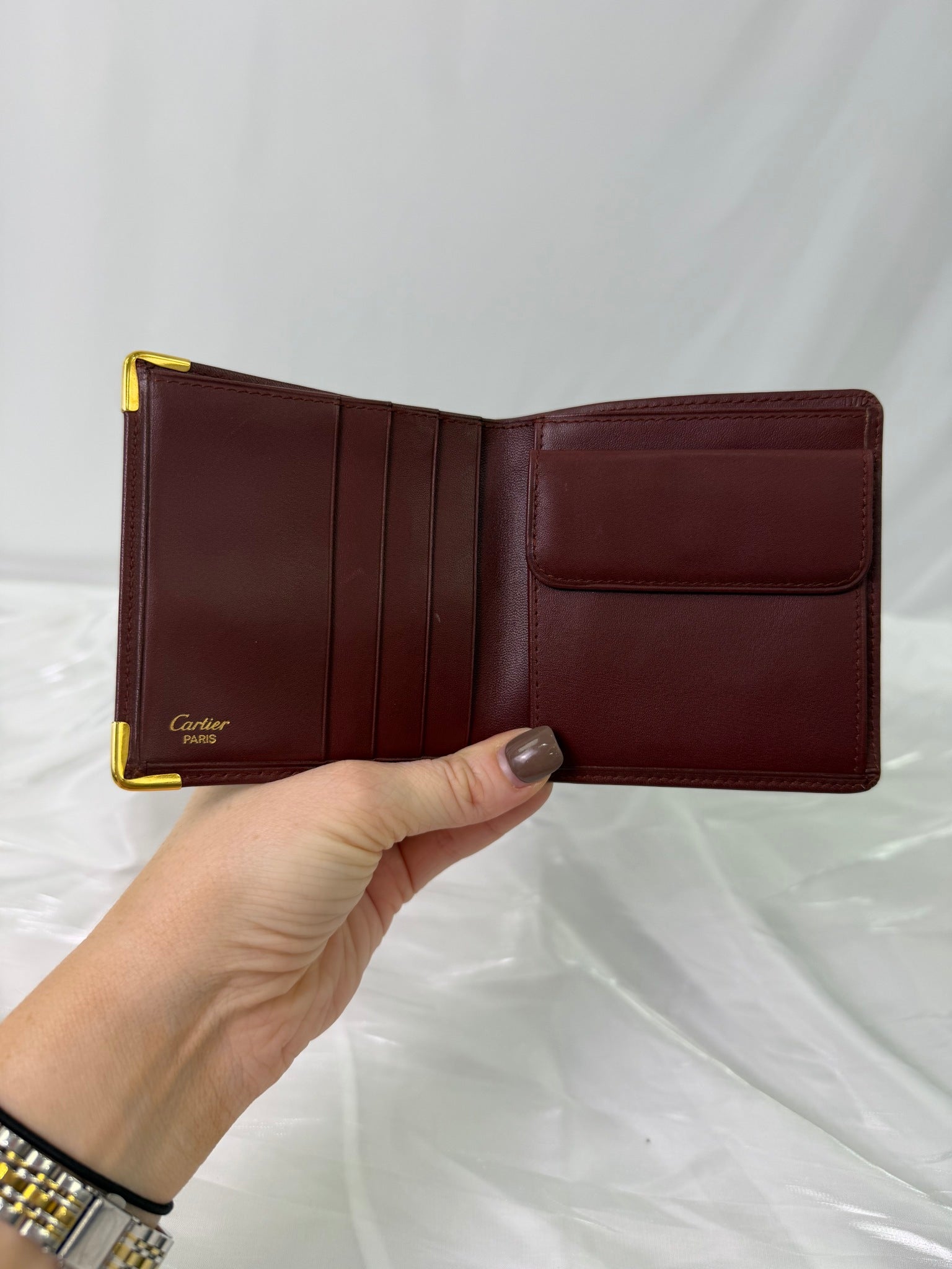Cartier Bordeaux Leather Bifold Wallet