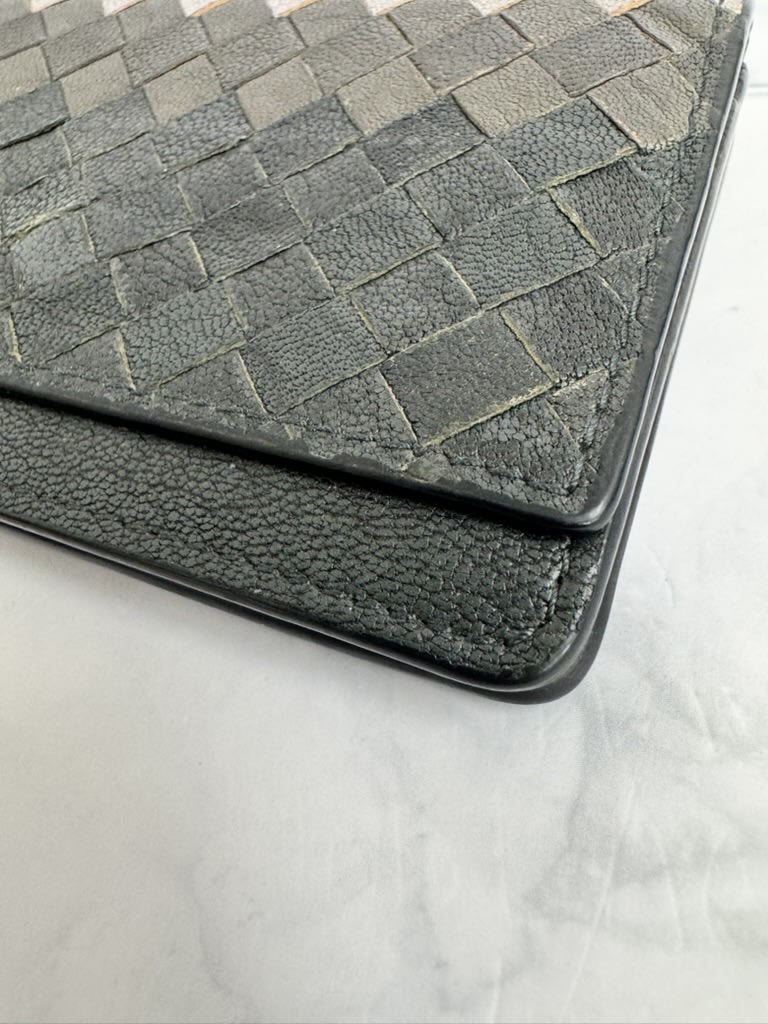 Bottega Veneta Tricolor Intrecciato Leather Card Case