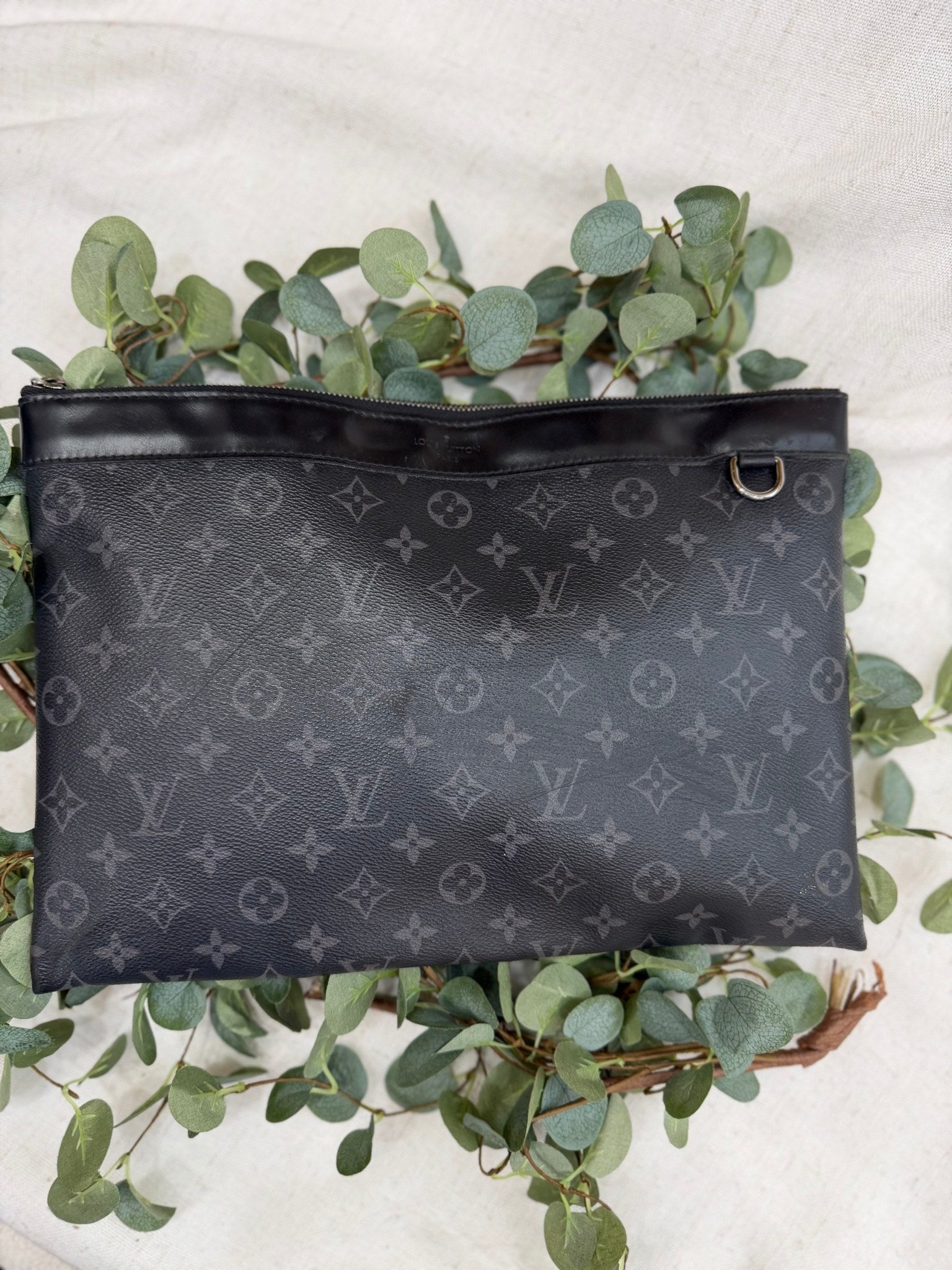 Louis Vuitton Black Monogram Eclipse Pochette Clutch Bag