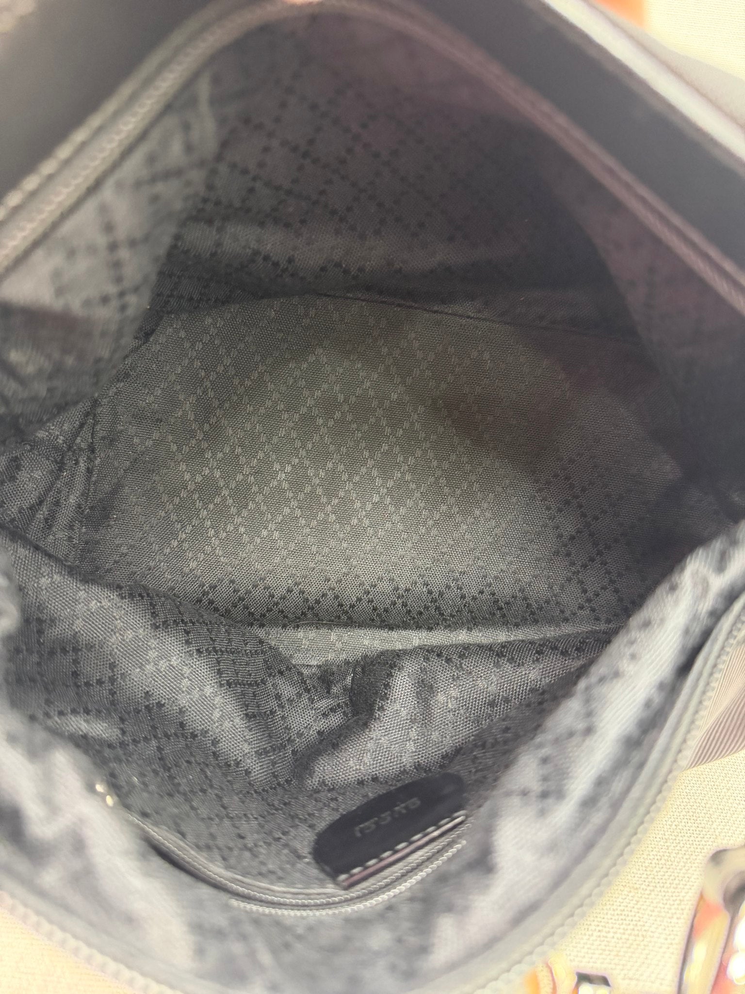 Gucci Black Nylon Bamboo Shoulder Bag