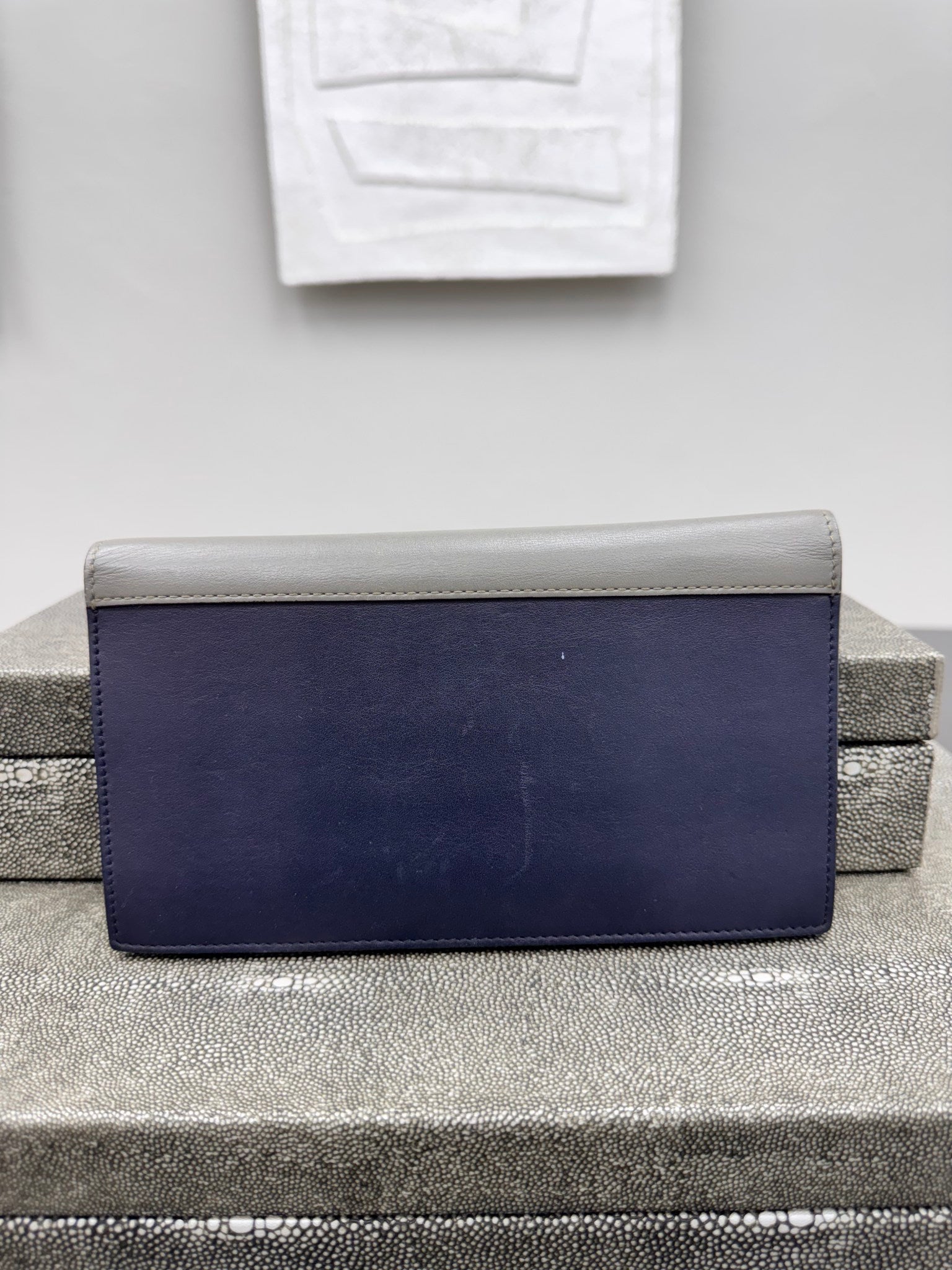 Celine Tricolor Leather Envelope Clutch