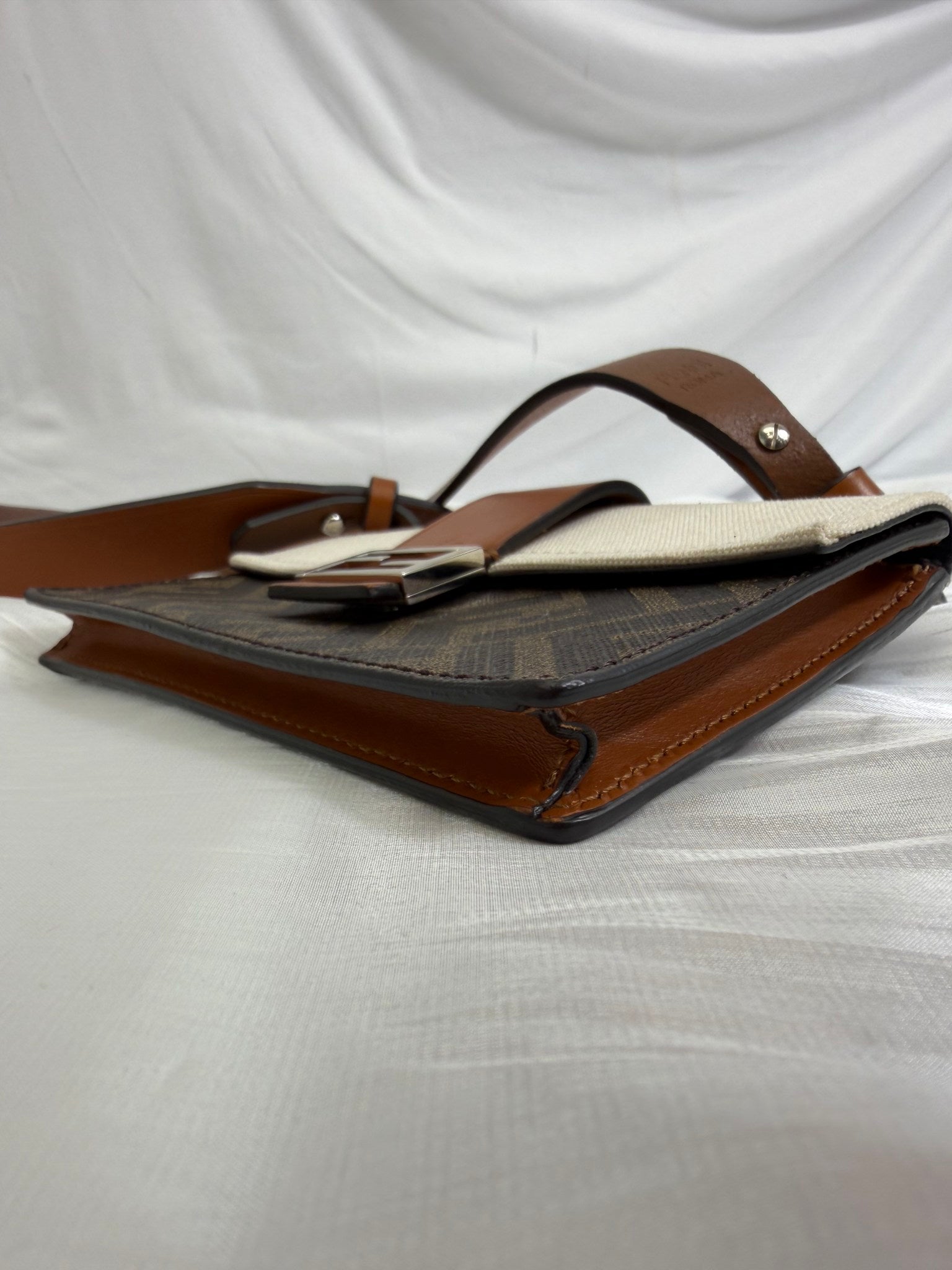 Fendi Brown Zucca Coated Canvas Baguette Crossbody