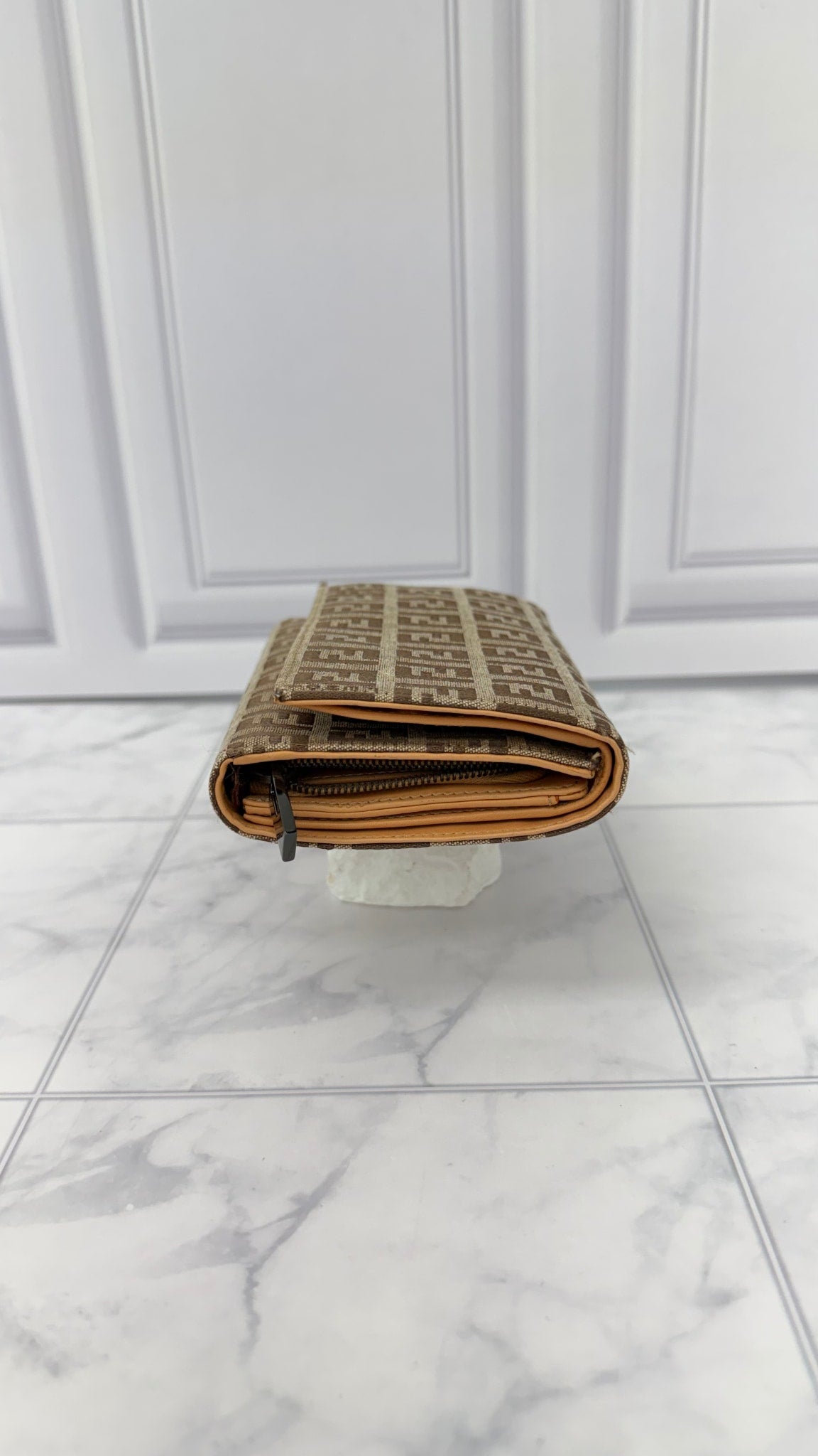 Fendi Beige Canvas Zucca FF Wallet