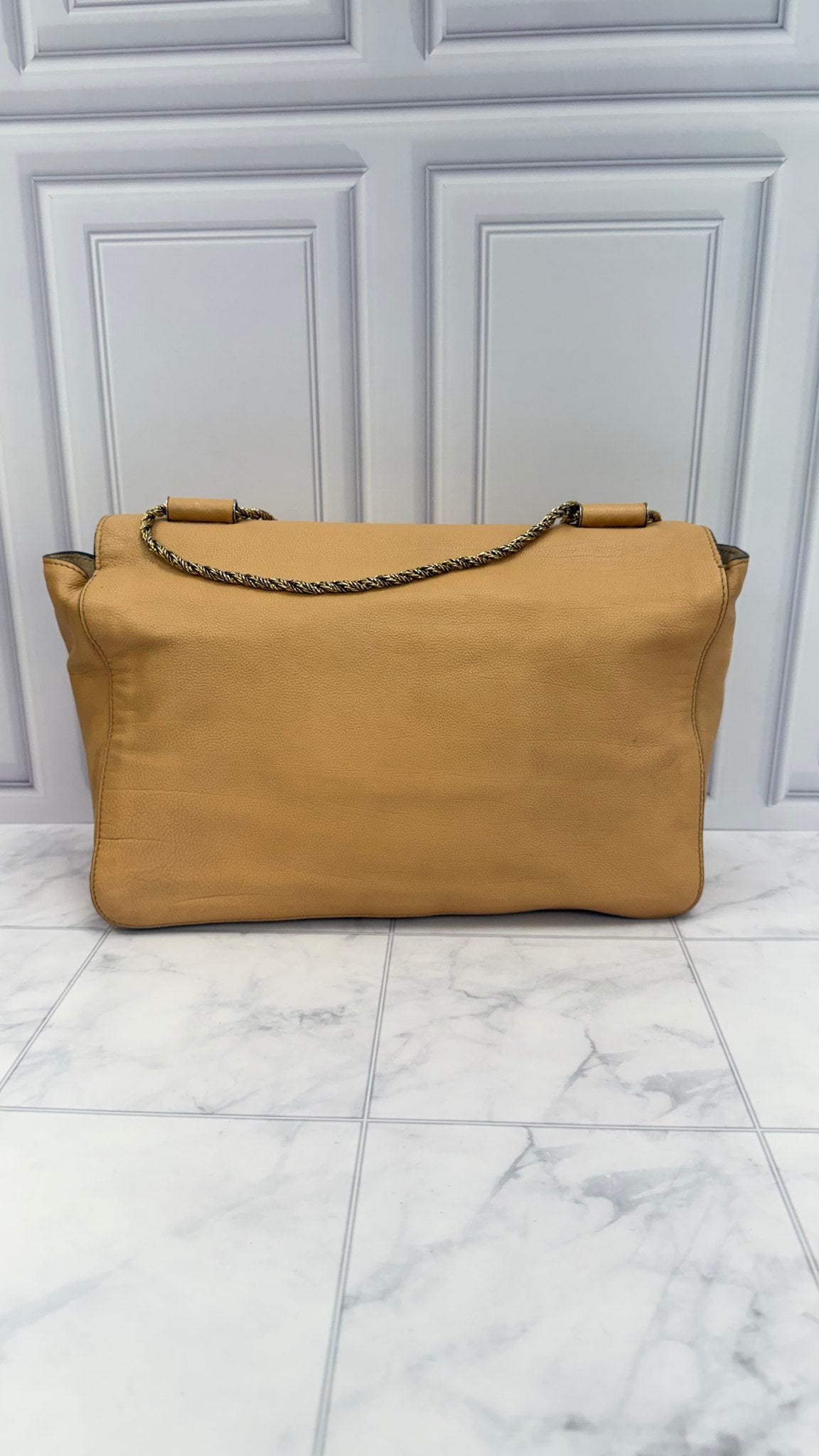 Chloe Beige Leather Medium Elsie Chain Shoulder Bag