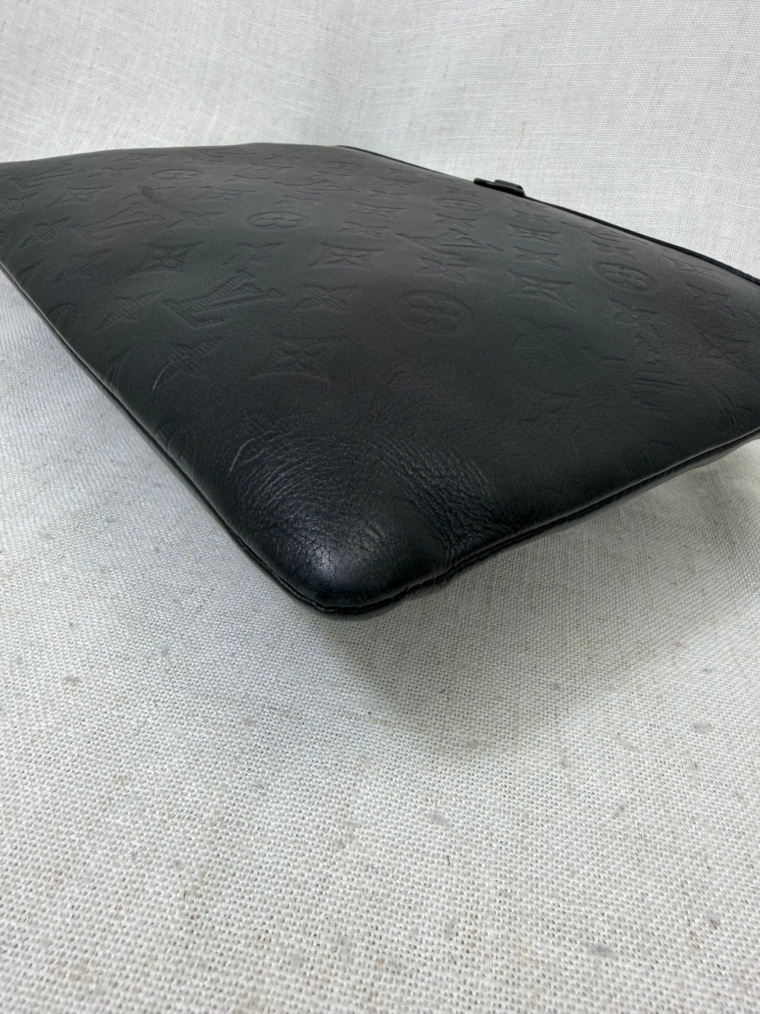 Louis Vuitton Black Shadow Monogram Pochette Voyage Souple Pouch