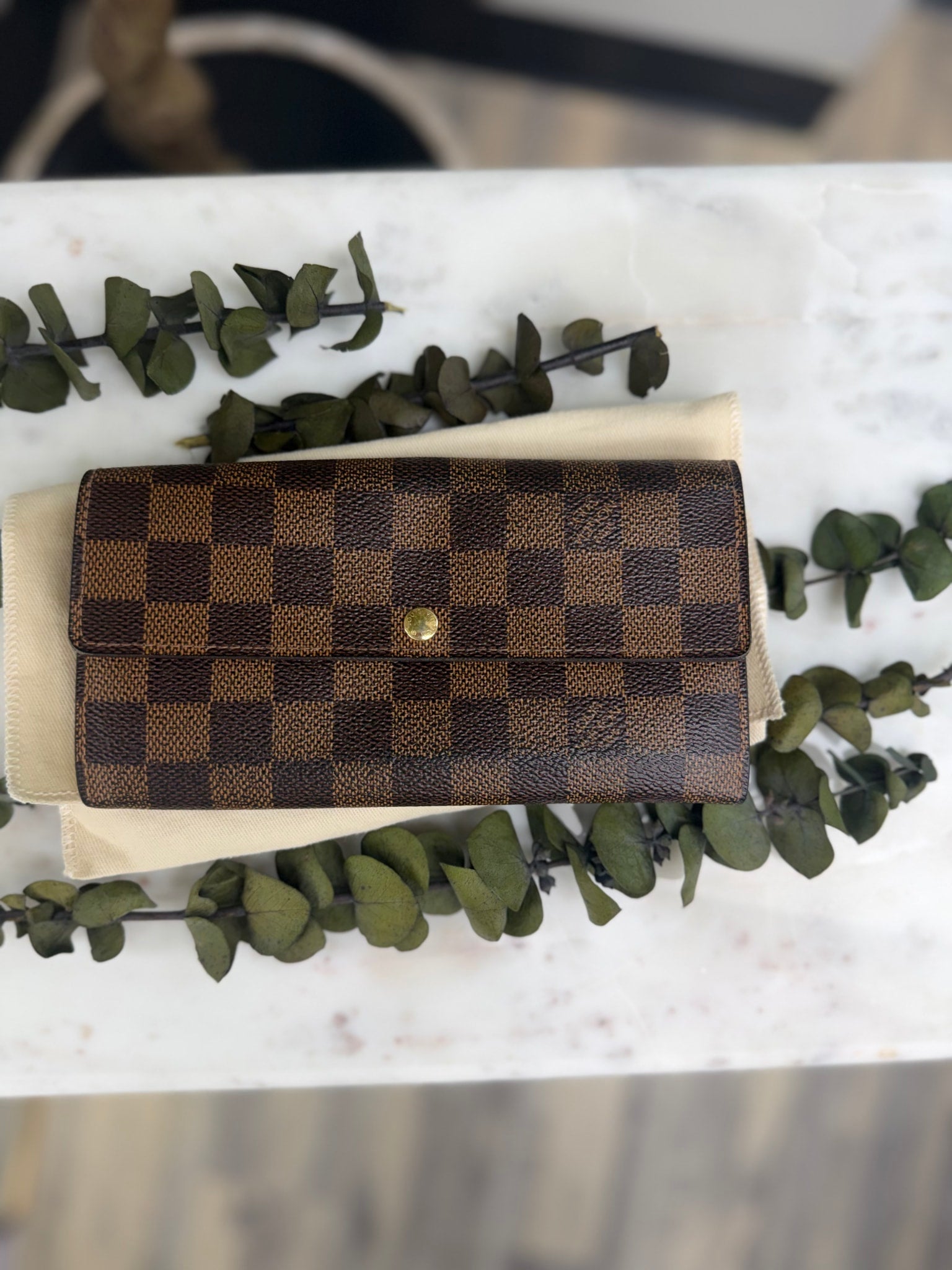 Louis Vuitton Damier Ebene Sarah Wallet