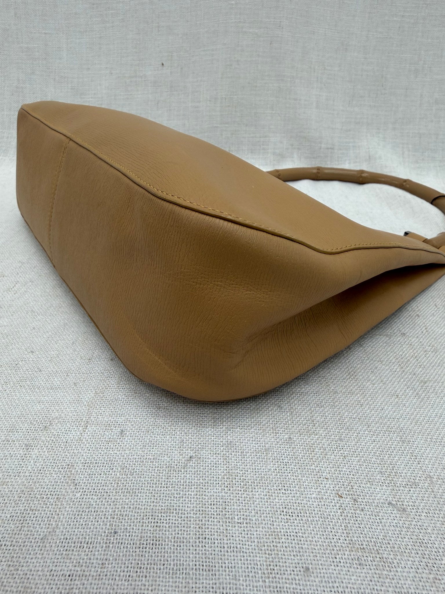 Gucci Beige Leather Bamboo Shoulder Bag