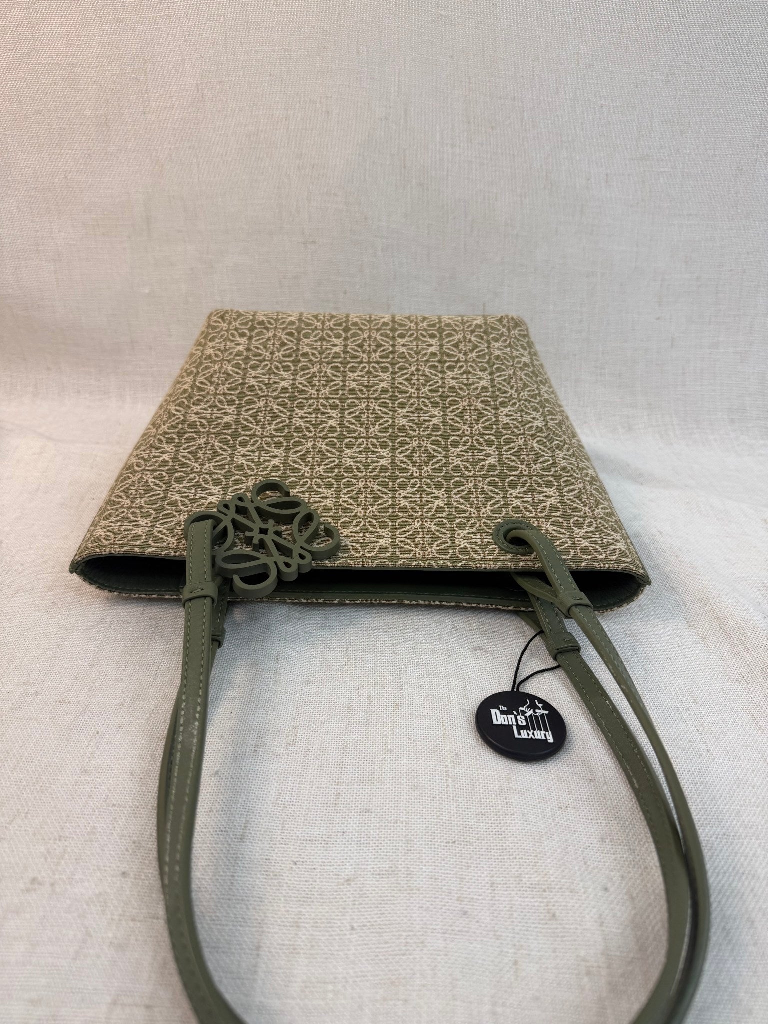 Loewe Green Canvas Square Jacquard Tote Bag