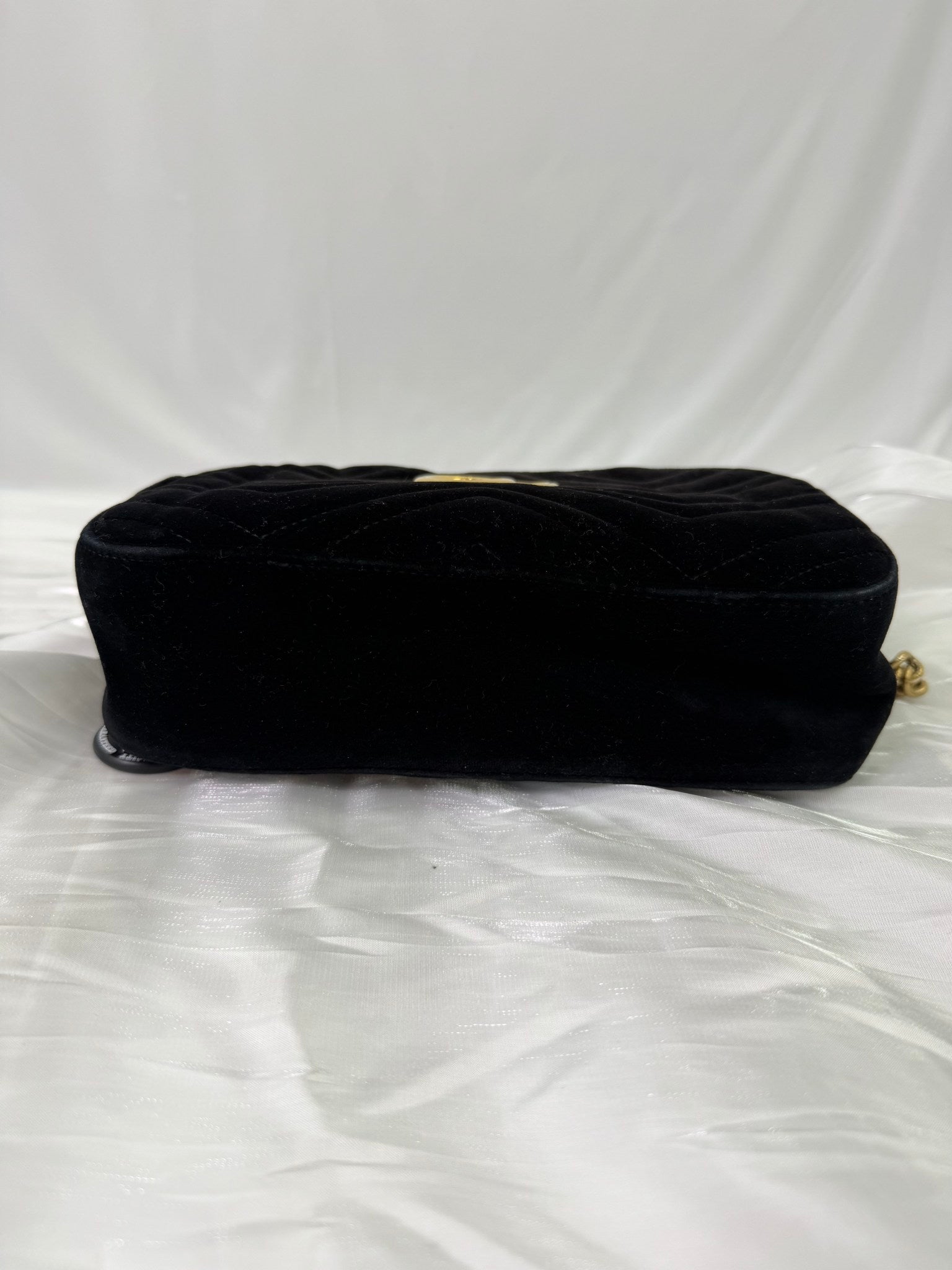 Gucci Black Velvet Marmont Crossbody Bag