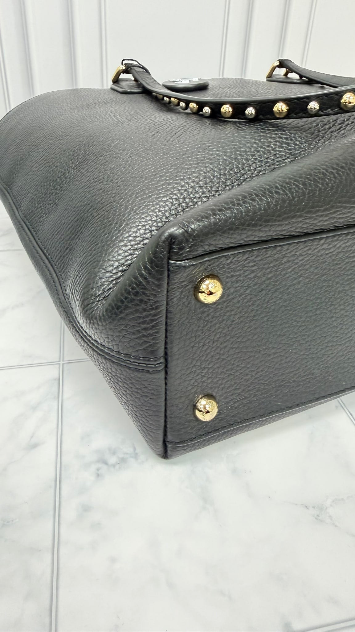 Dolce & Gabbana Black Grained Leather Tote Bag