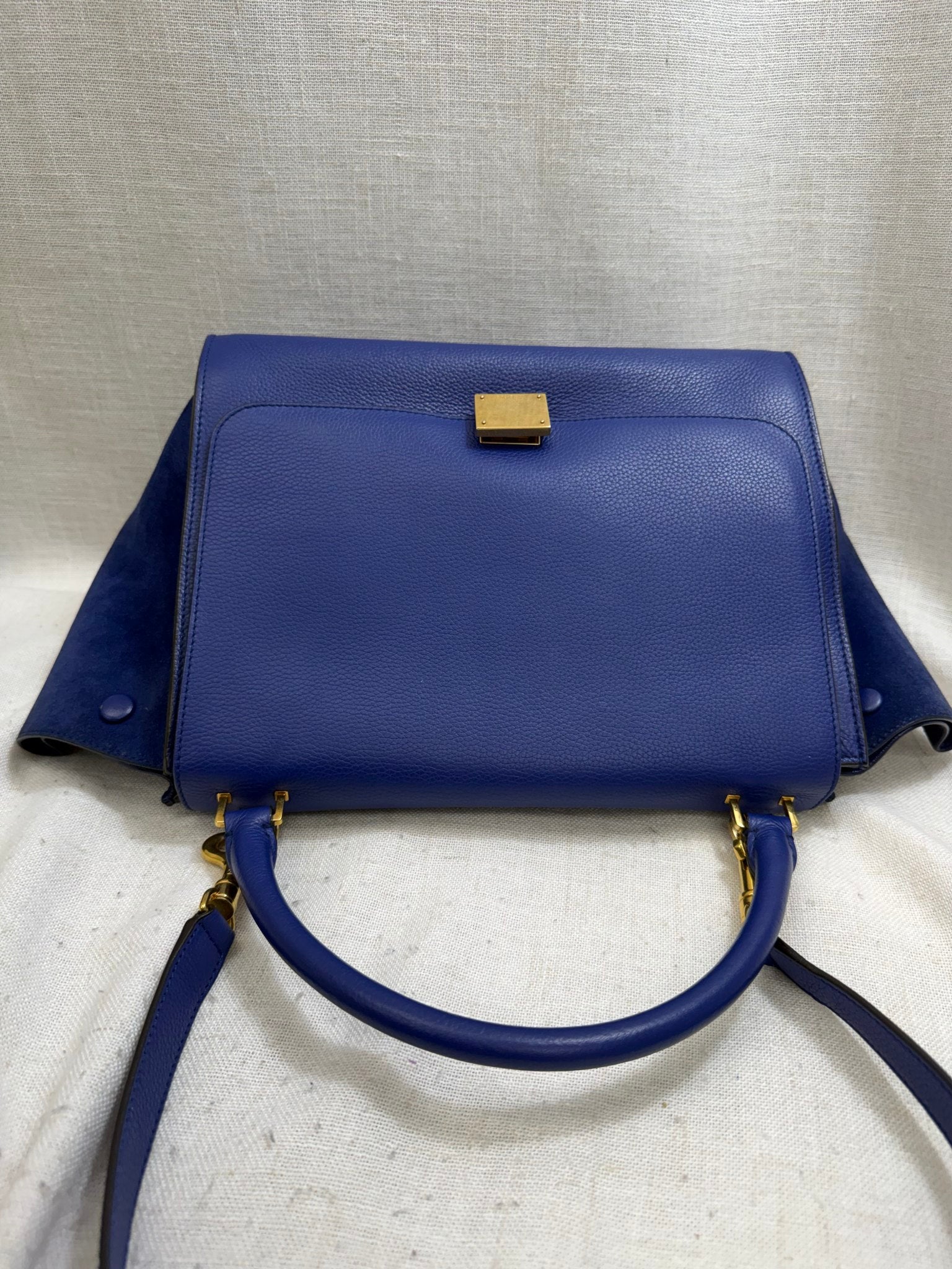 Celine Blue Leather Trapeze Bag