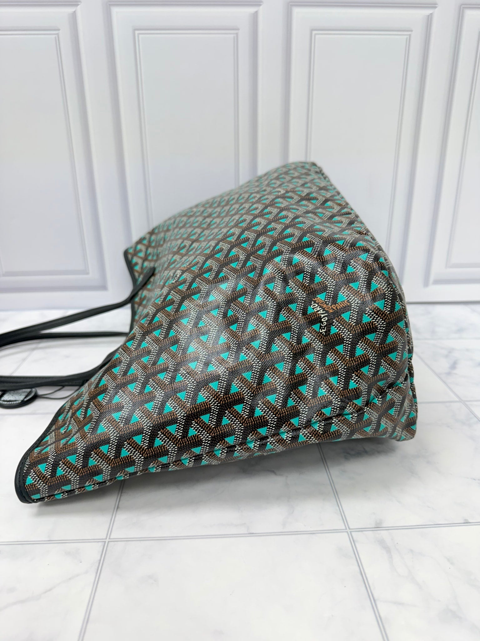 Goyard Teal And Black Goyardine Canvas Saint Louis Tote Bag