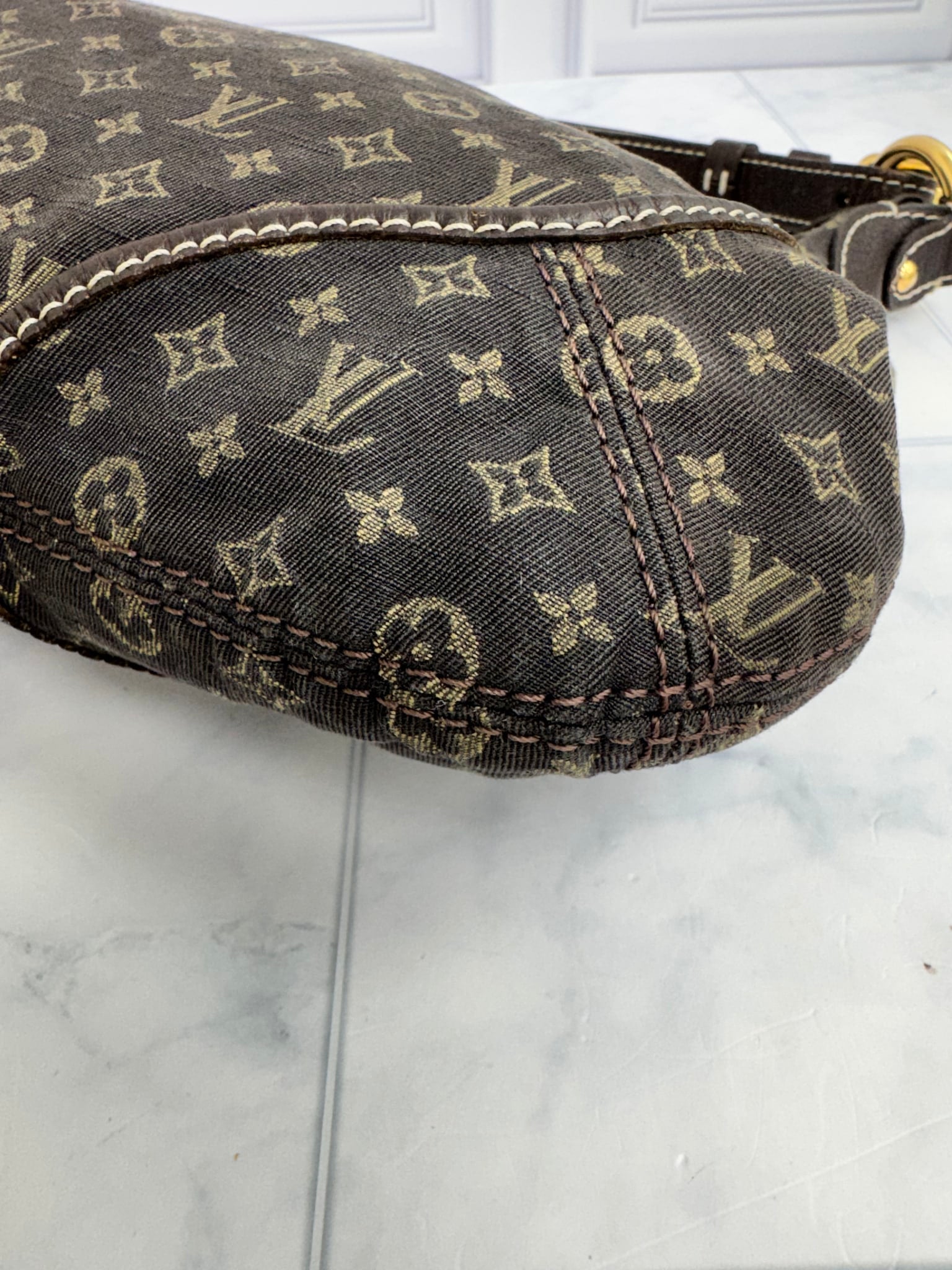 Louis Vuitton Monogram Mini Lin Canvas Manon PM Shoulder Bag