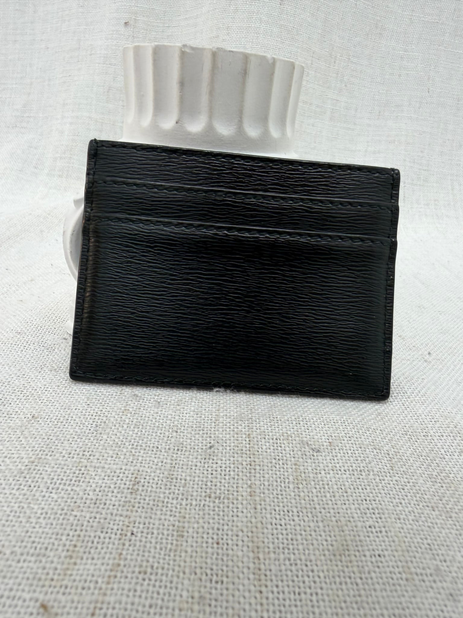 Christian Dior Black Leather Bee Card Holder