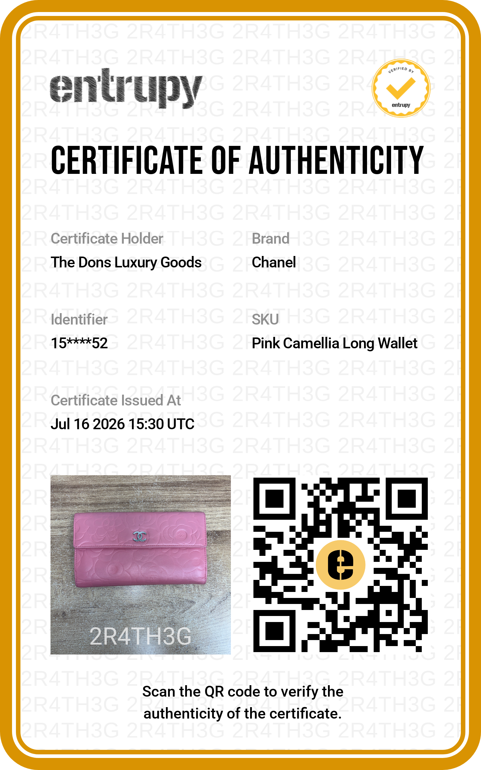 Entrupy certificate