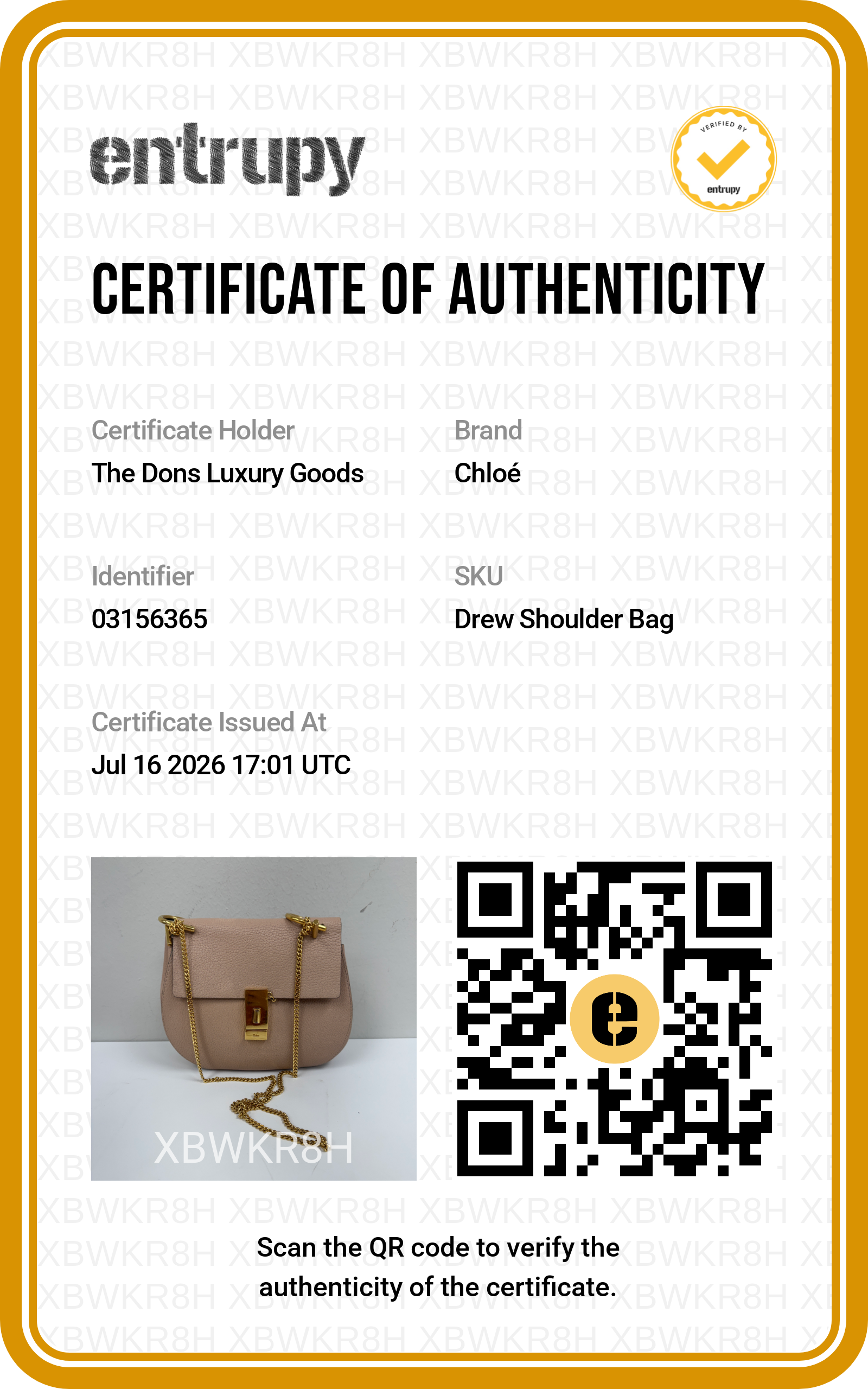 Entrupy certificate