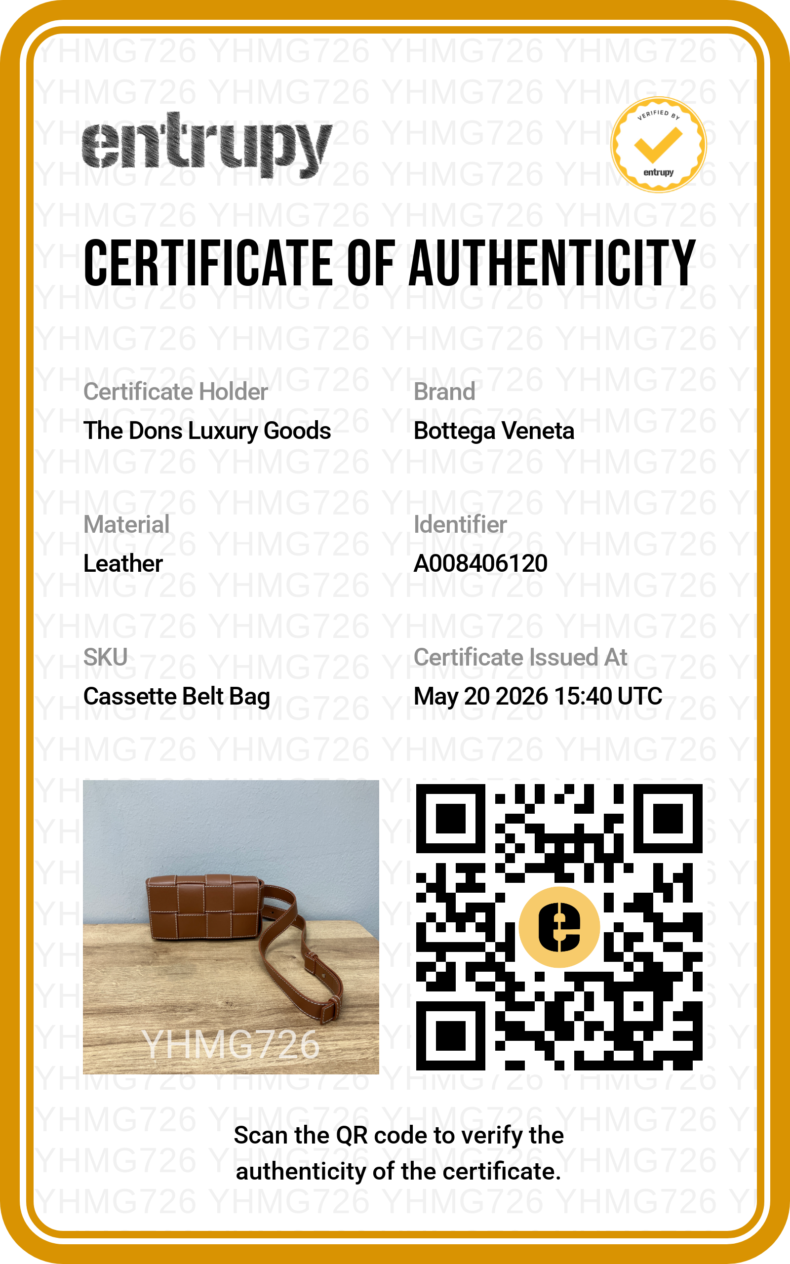 Entrupy certificate