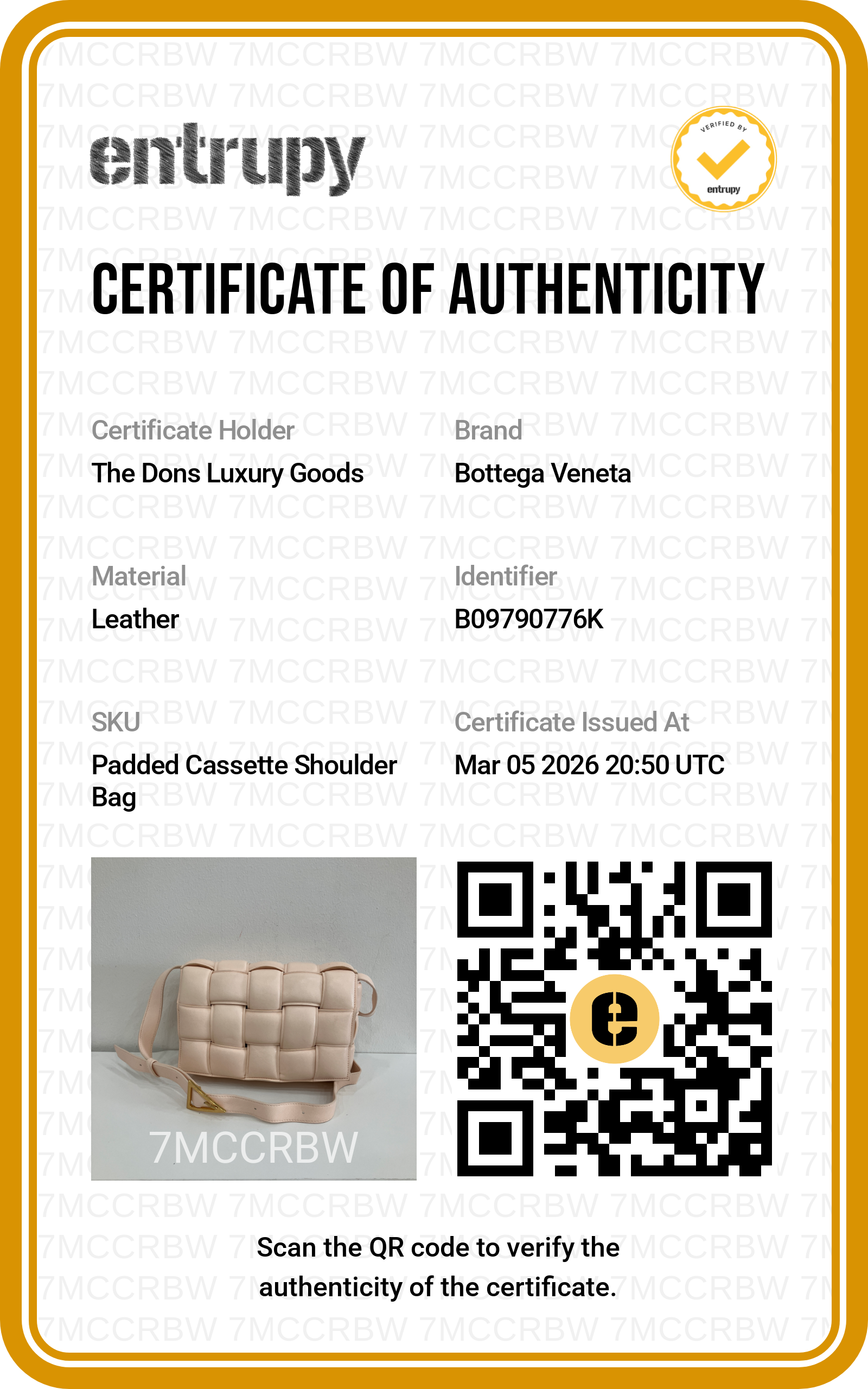 Entrupy certificate