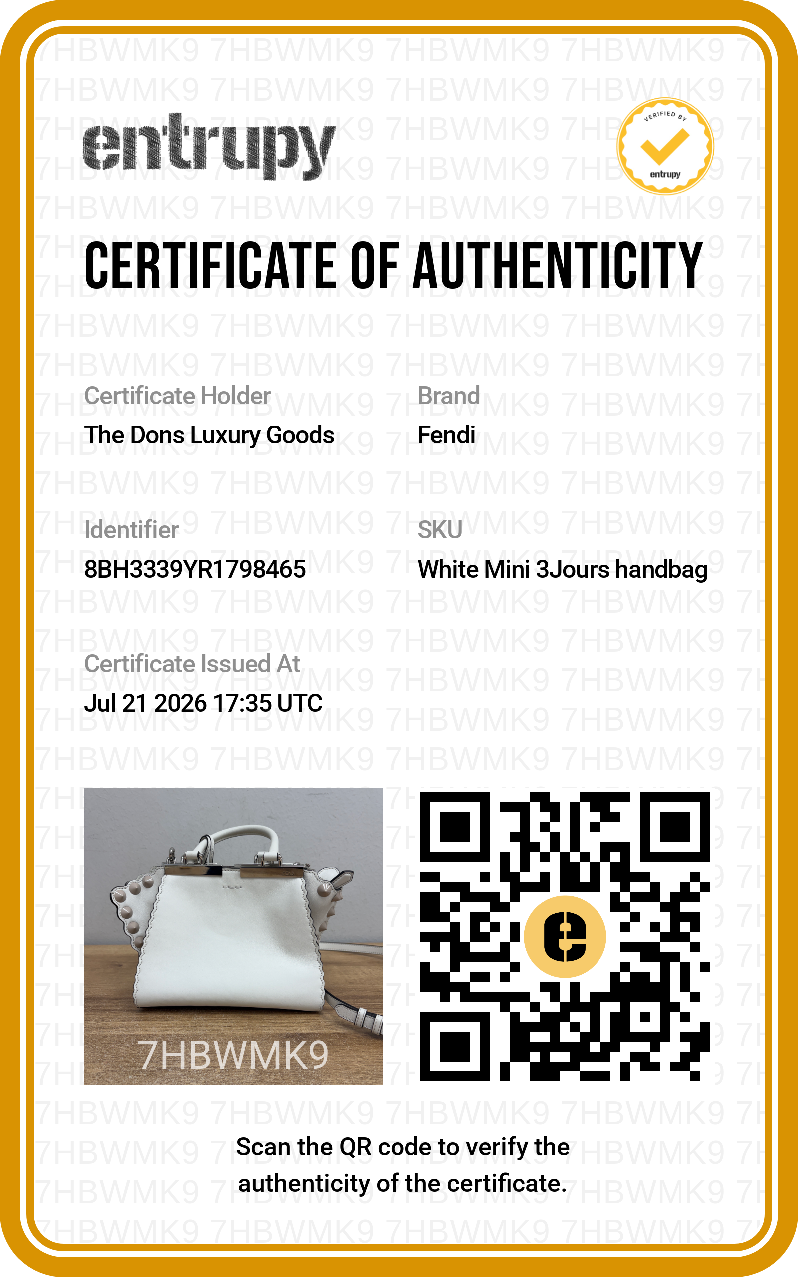 Entrupy certificate