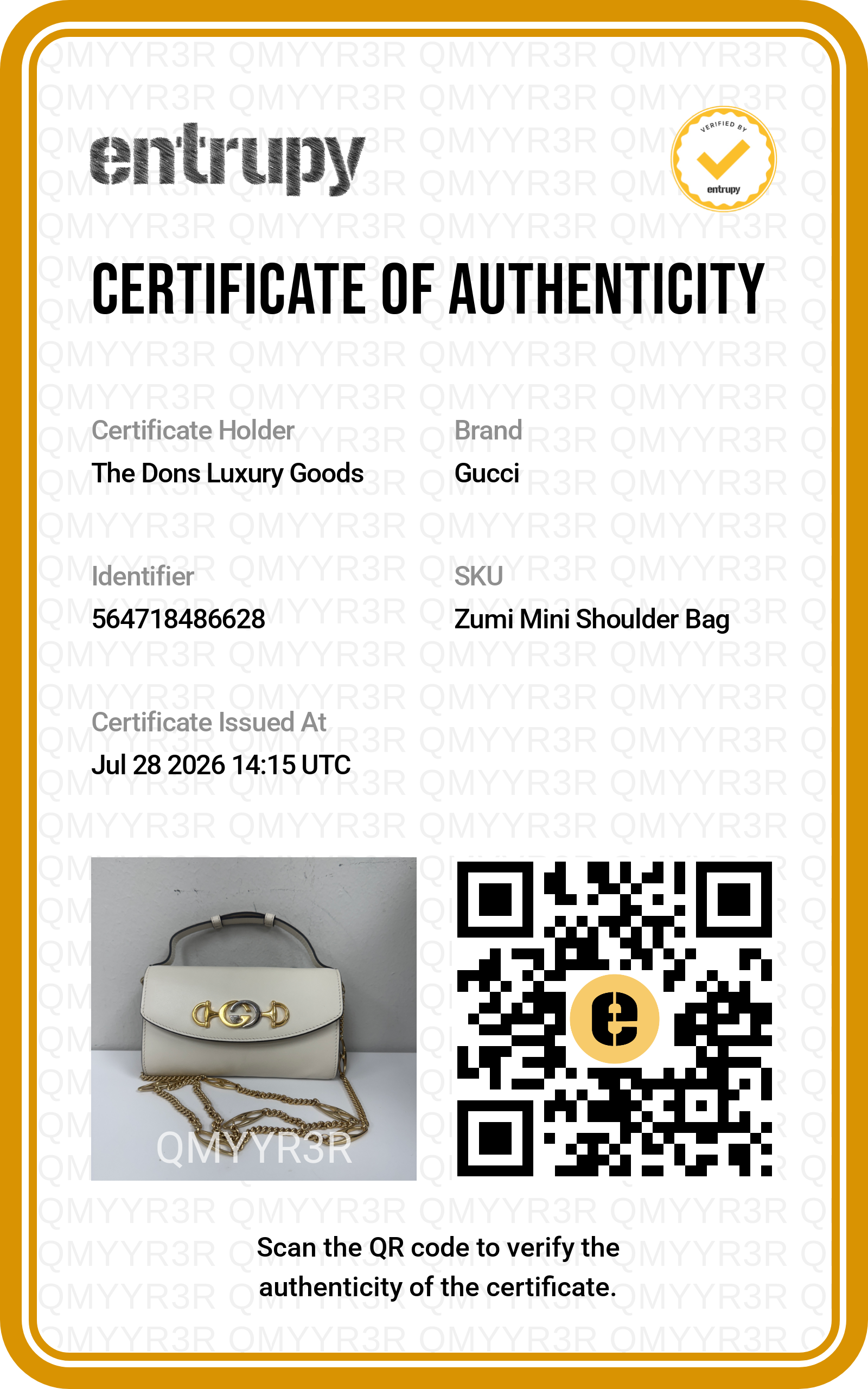 Entrupy certificate