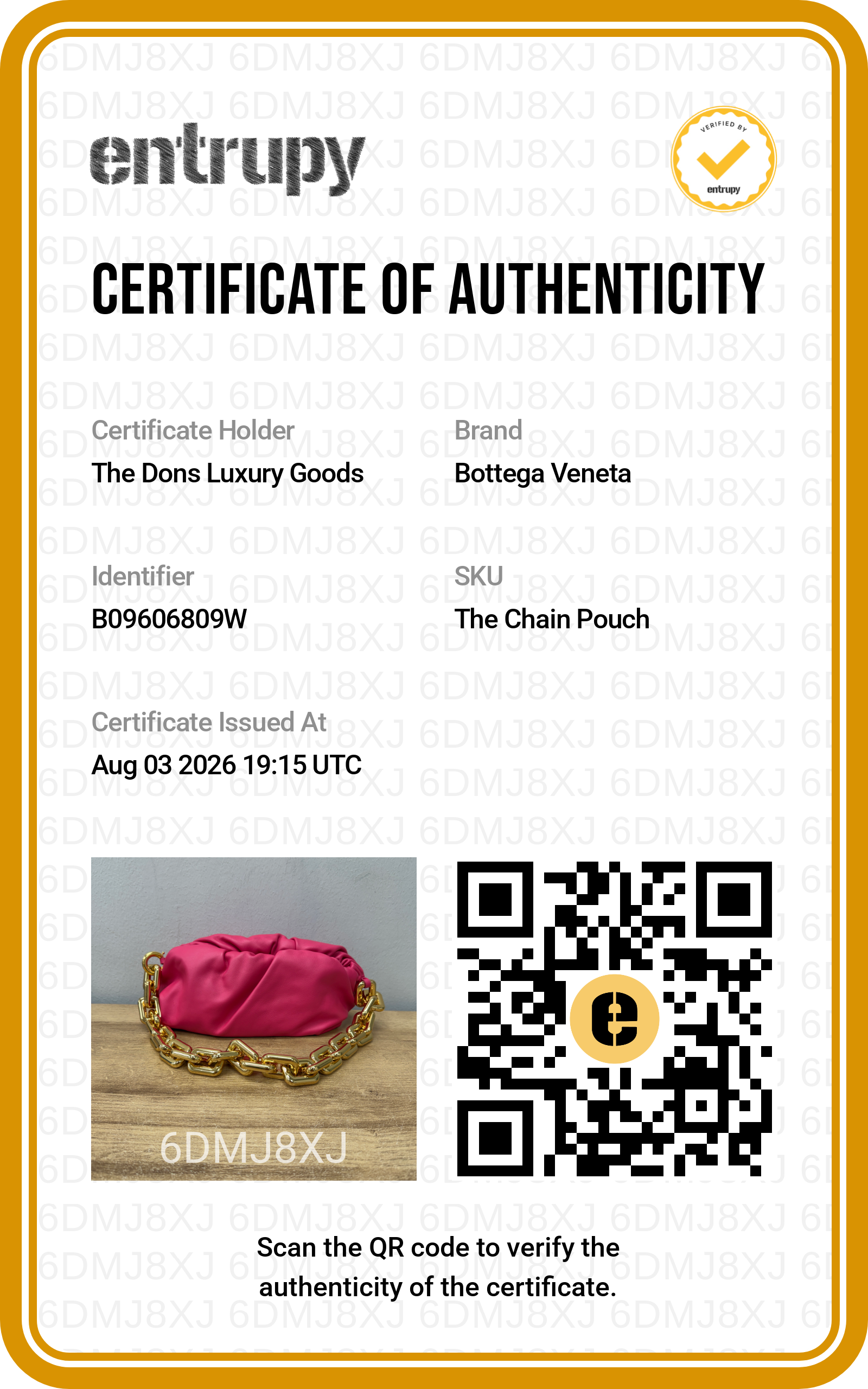 Entrupy certificate