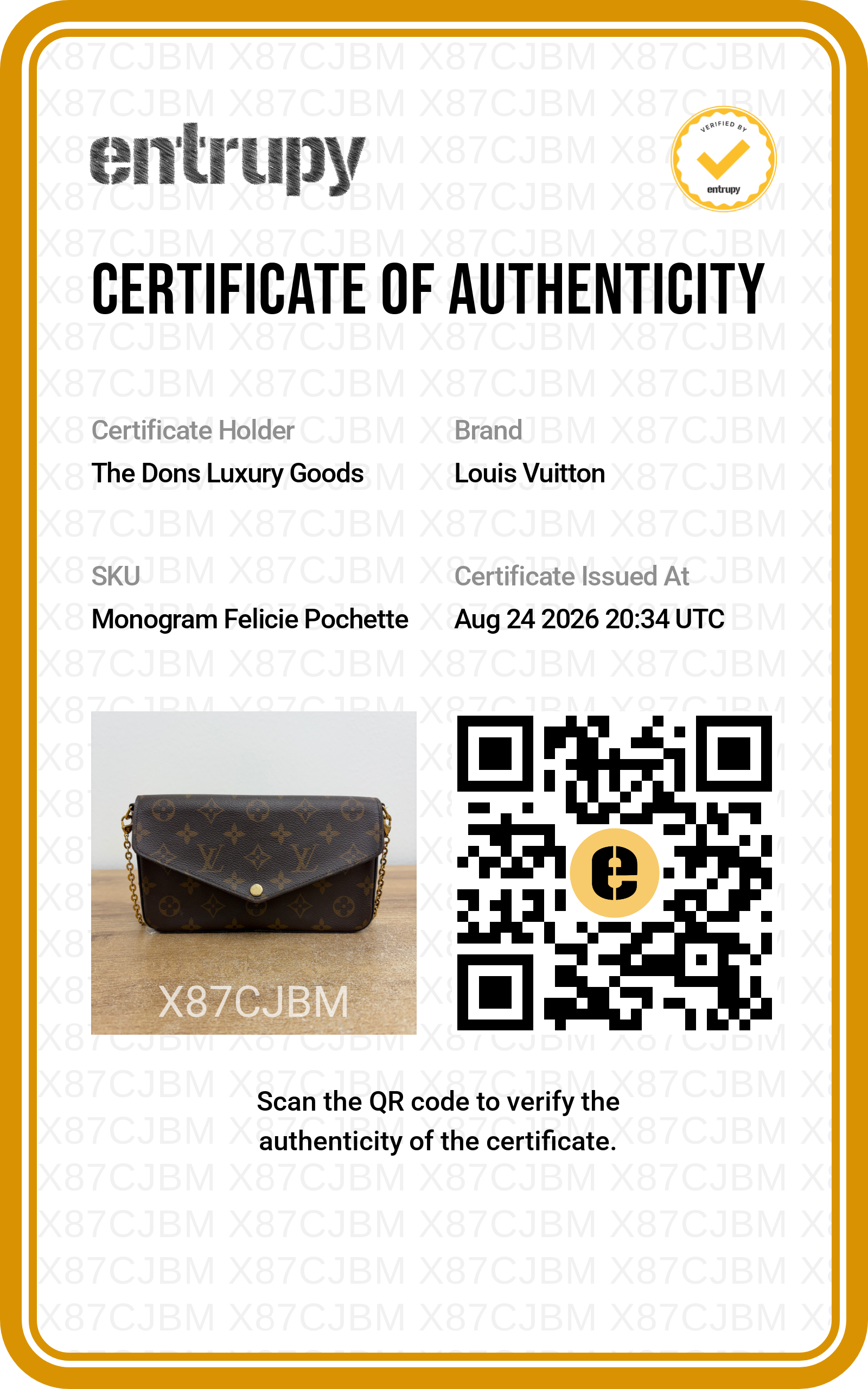 Entrupy certificate