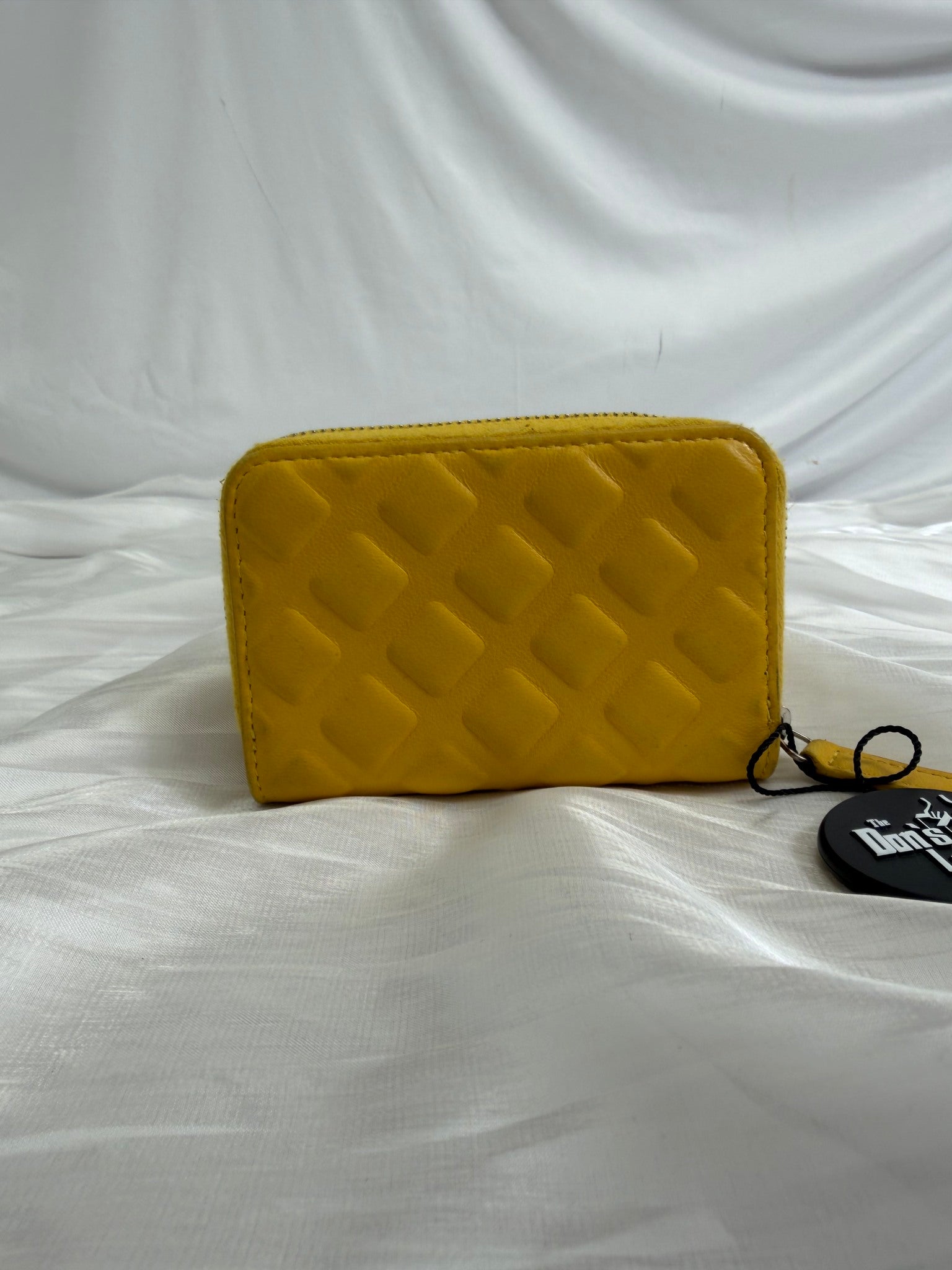 Chanel Yellow Calfskin Coco Mark Diamond Zippy Coin Case
