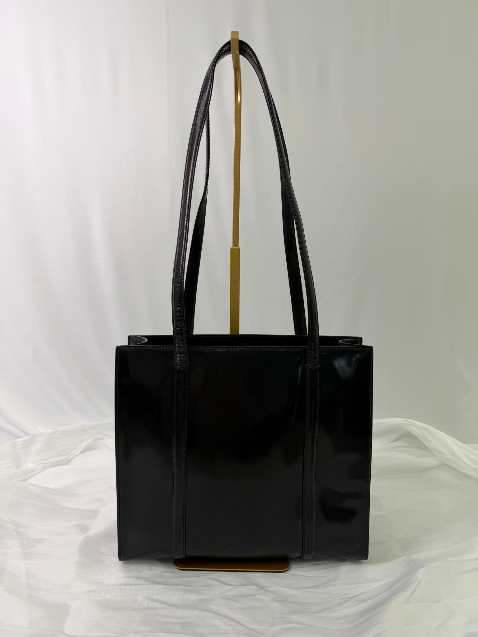 Prada Black Patent Leather Tote Bag