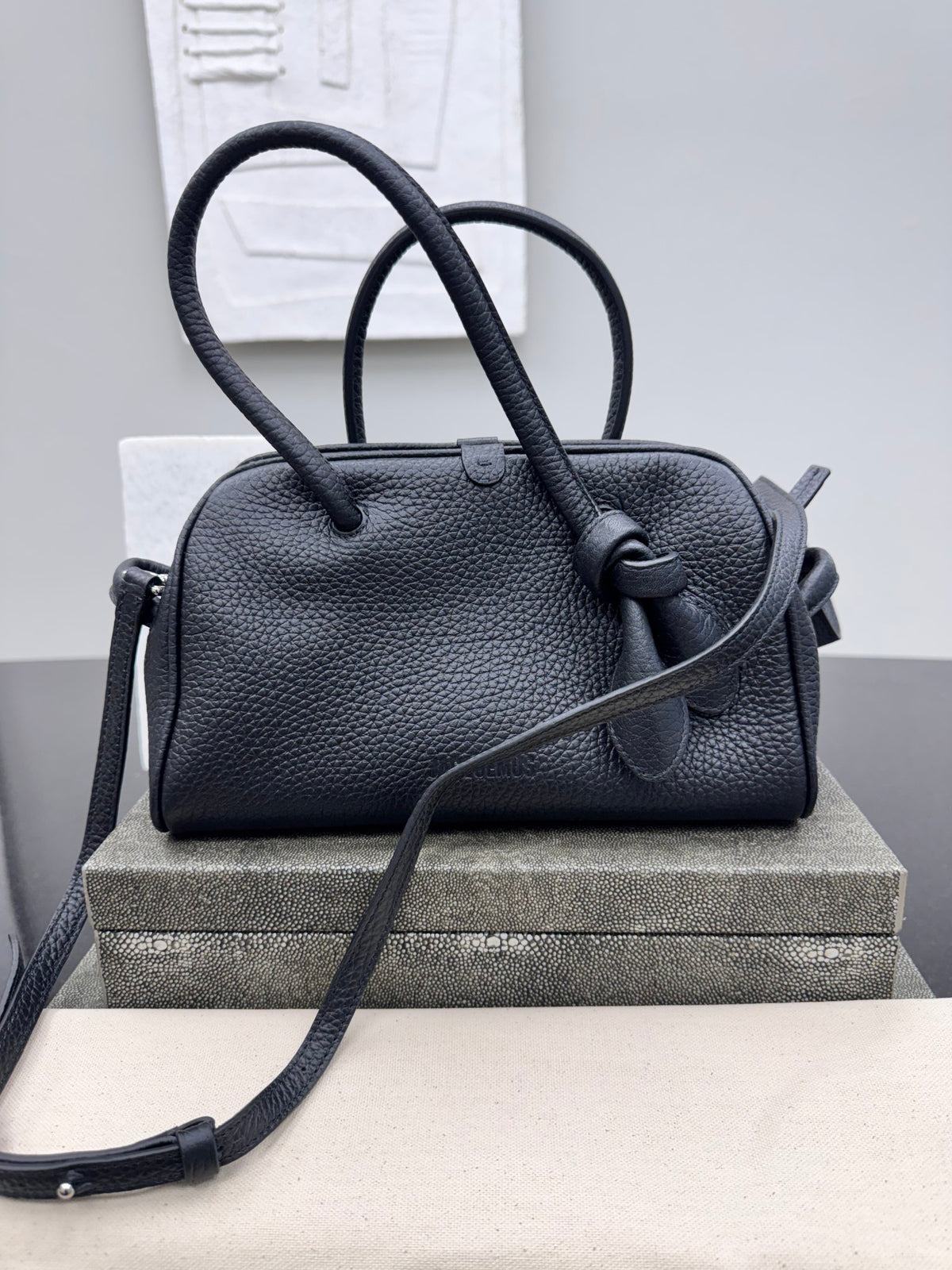 BRAND NEW - Jacquemus Black Grained Leather Piccolo Turismo 2Way Bag