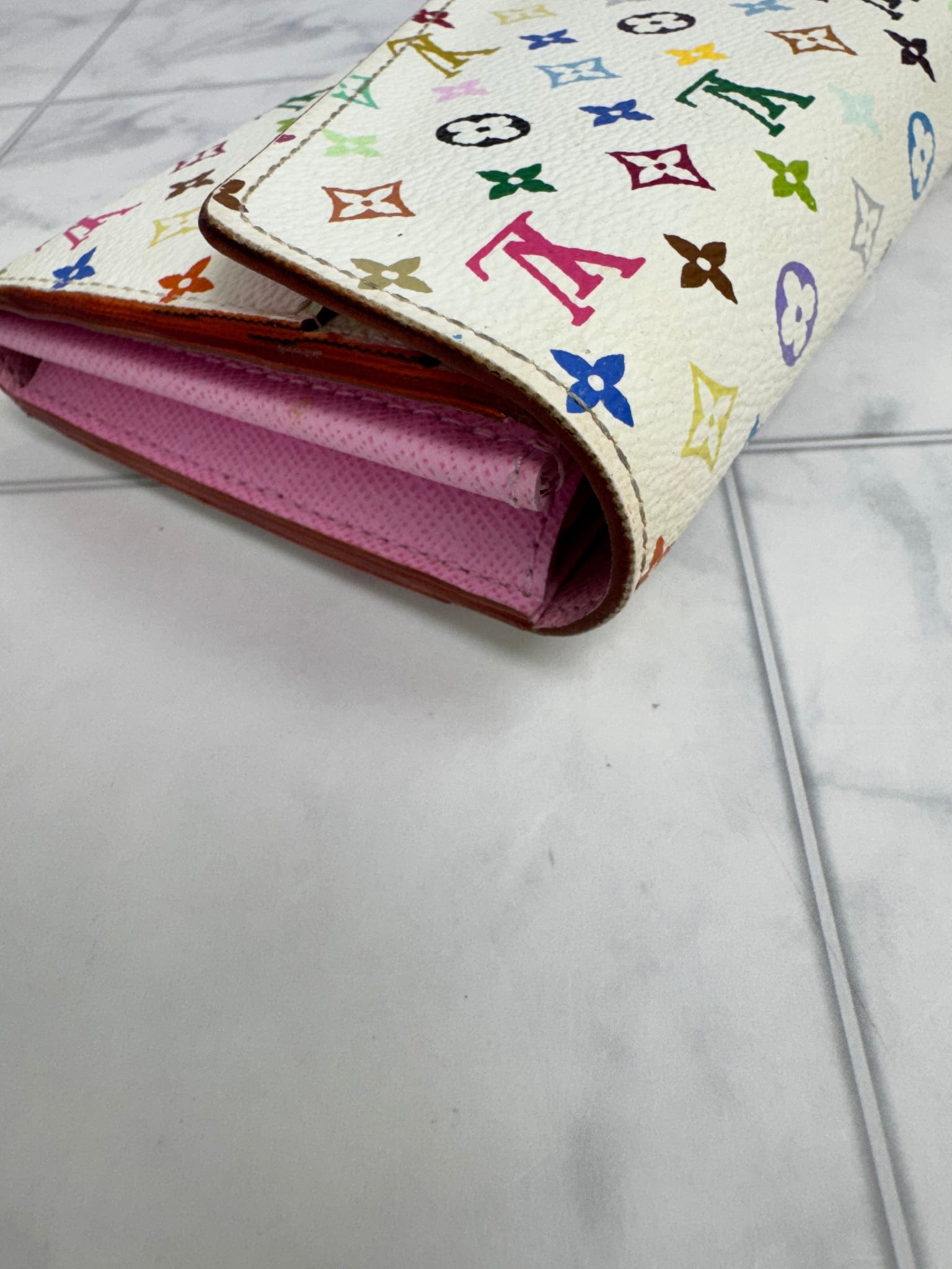 Louis Vuitton White Monogram Multicolor Sarah Long Wallet