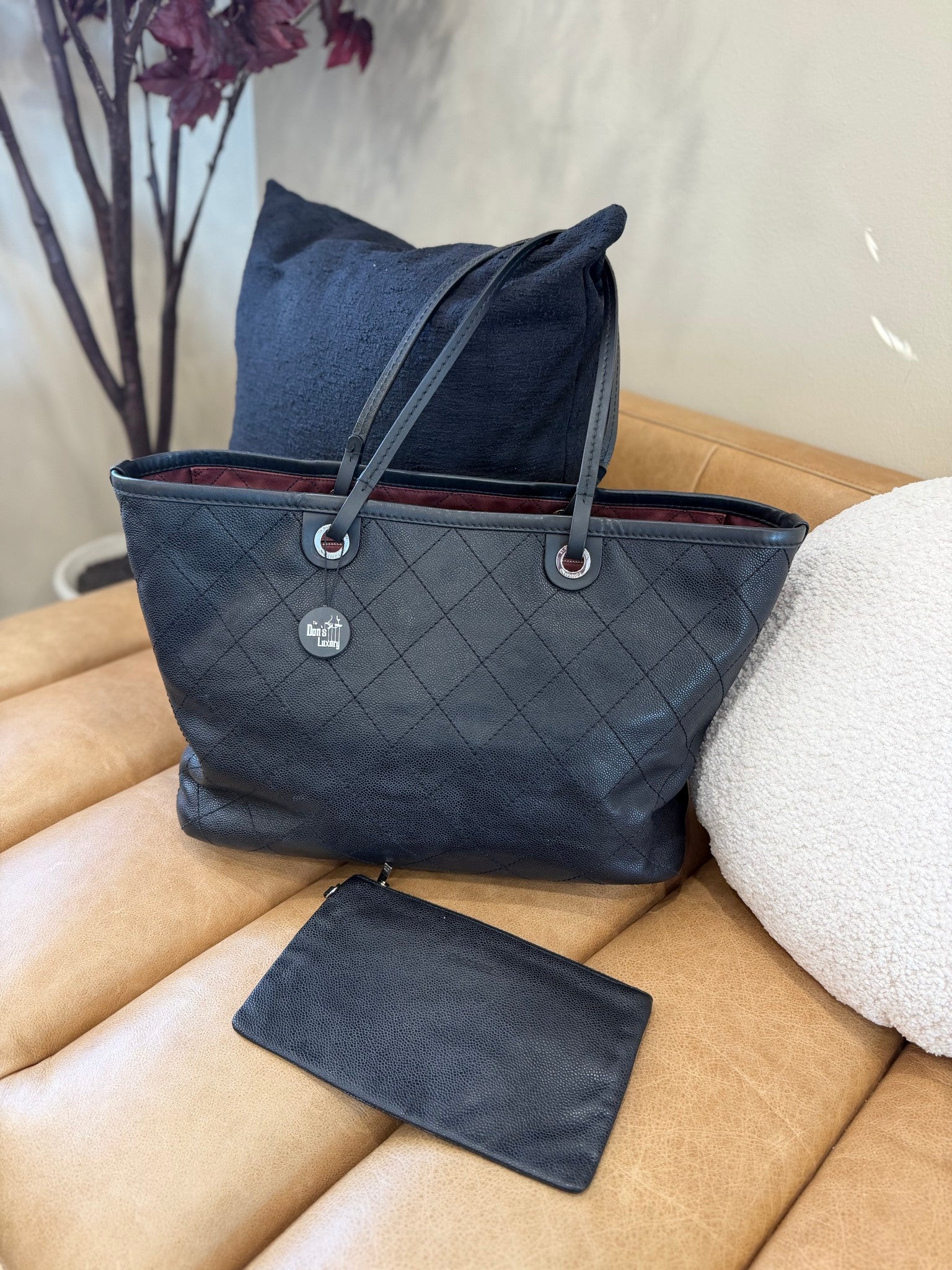 Chanel Black Quilted Caviar Large Fever Tote