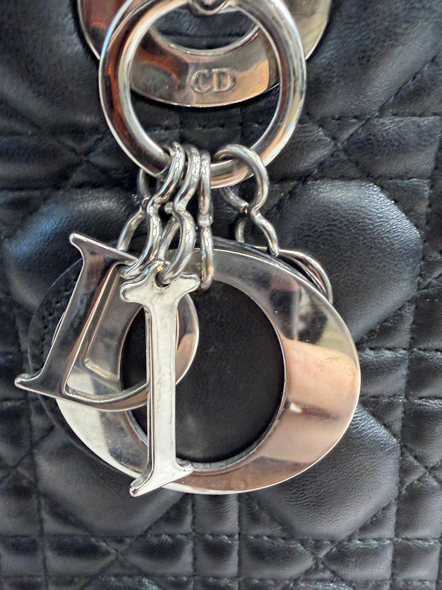 Christian Dior Black Cannage Lambskin Large Lady Dior