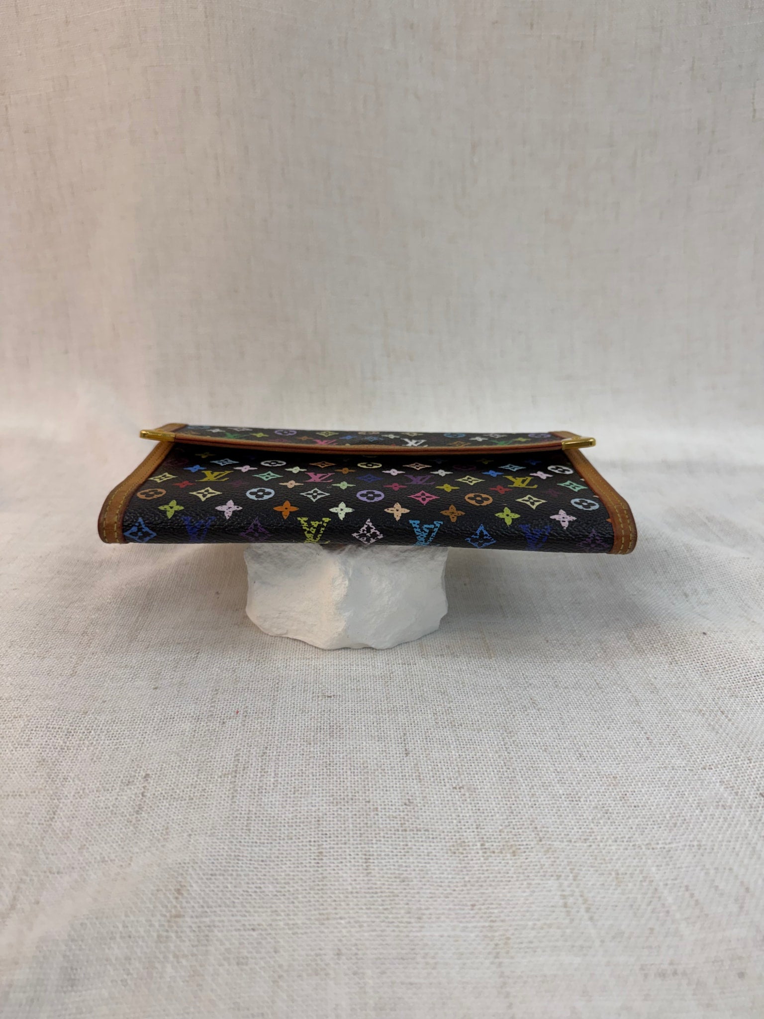 Louis Vuitton Black Multicolor Porte Tresor International Wallet