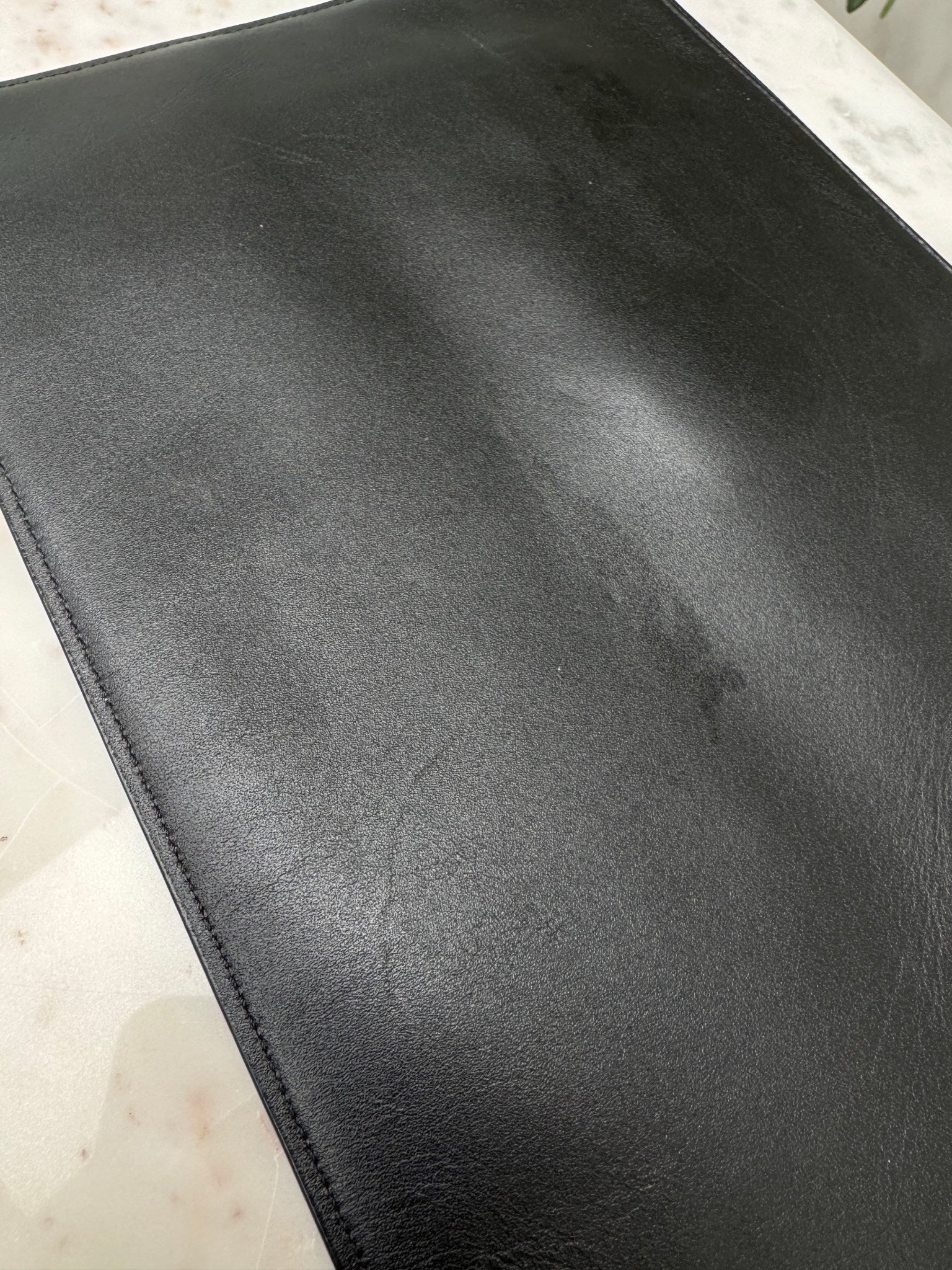 MCM Black Studded Snakeskin Clutch
