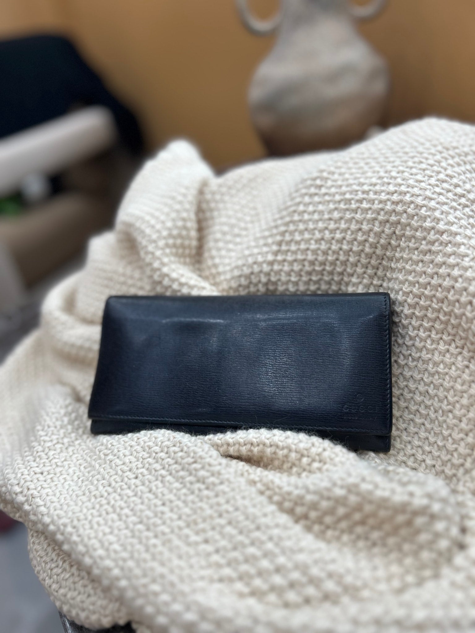 Gucci Black Leather Long Wallet