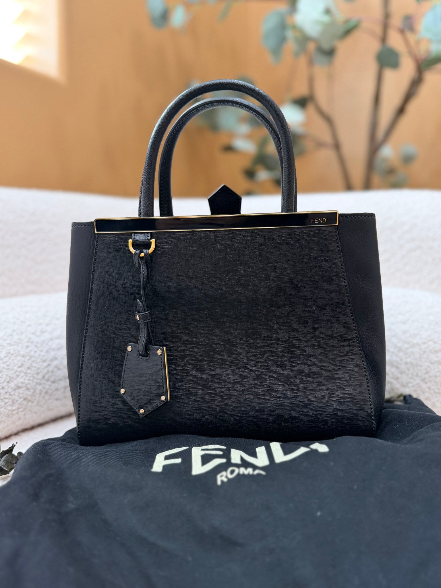 Fendi Black Leather 2 Jours Petite Bag
