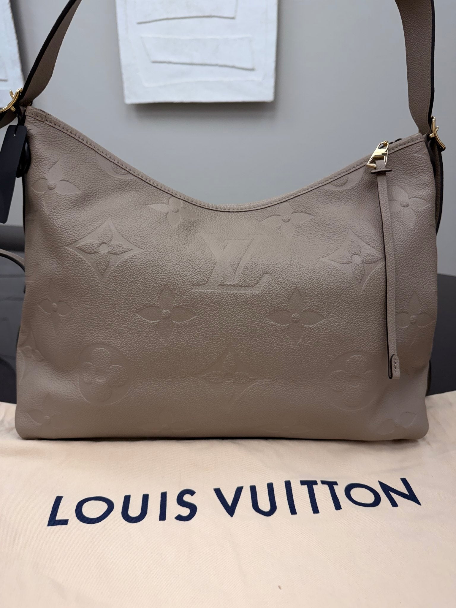 BRAND NEW Louis Vuitton Turtledove Empreinte Leather Carryall MM