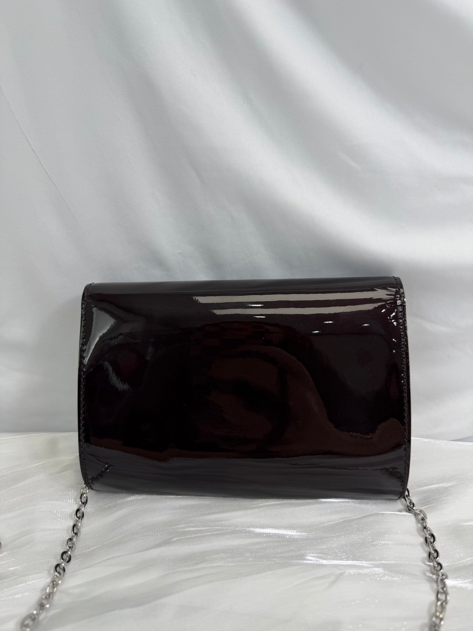 Louis Vuitton Burgundy Patent Leather Louise Chain Clutch PM