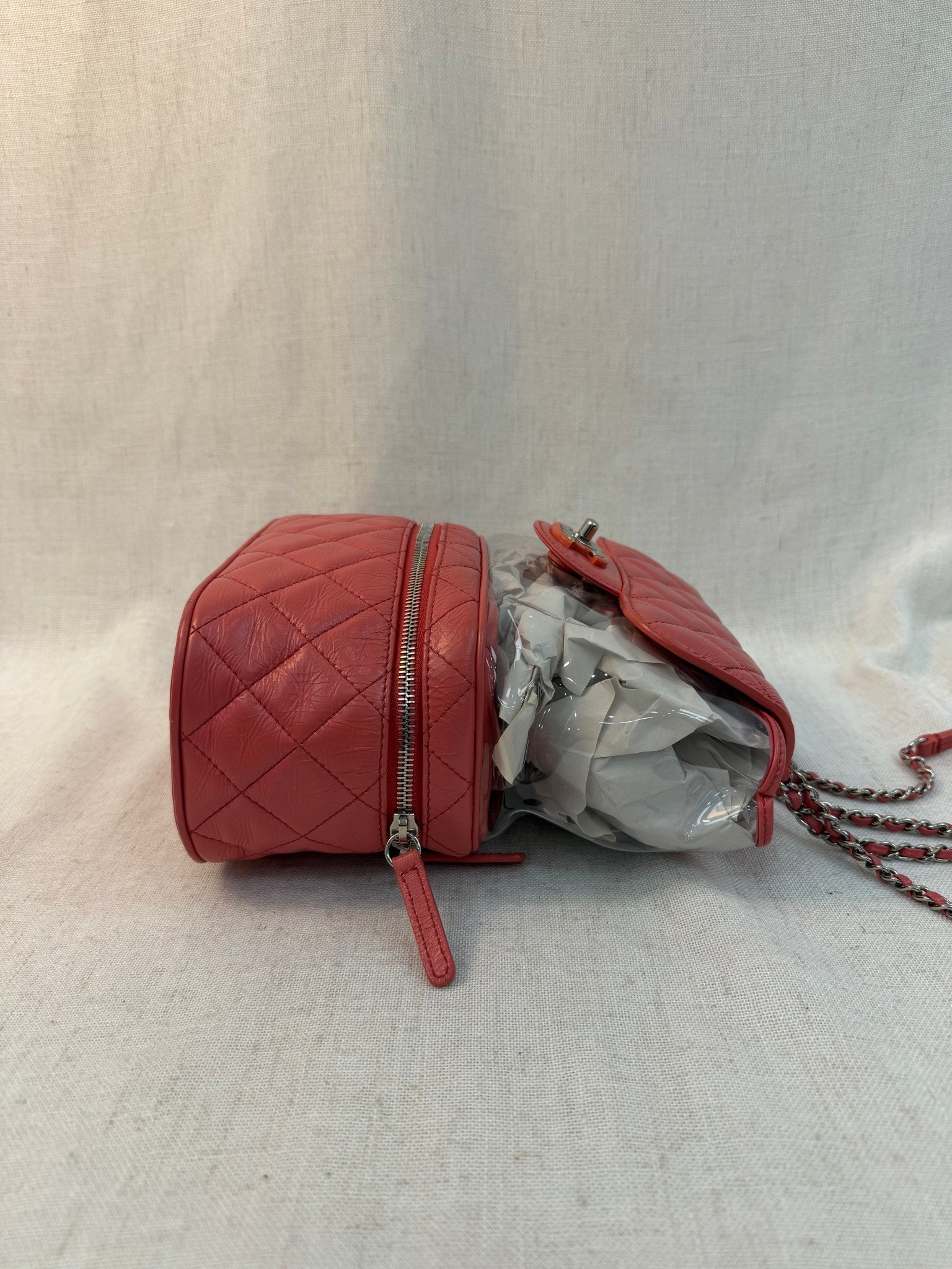 Chanel Pink Quilted Calfskin Shoulder PVC Bag