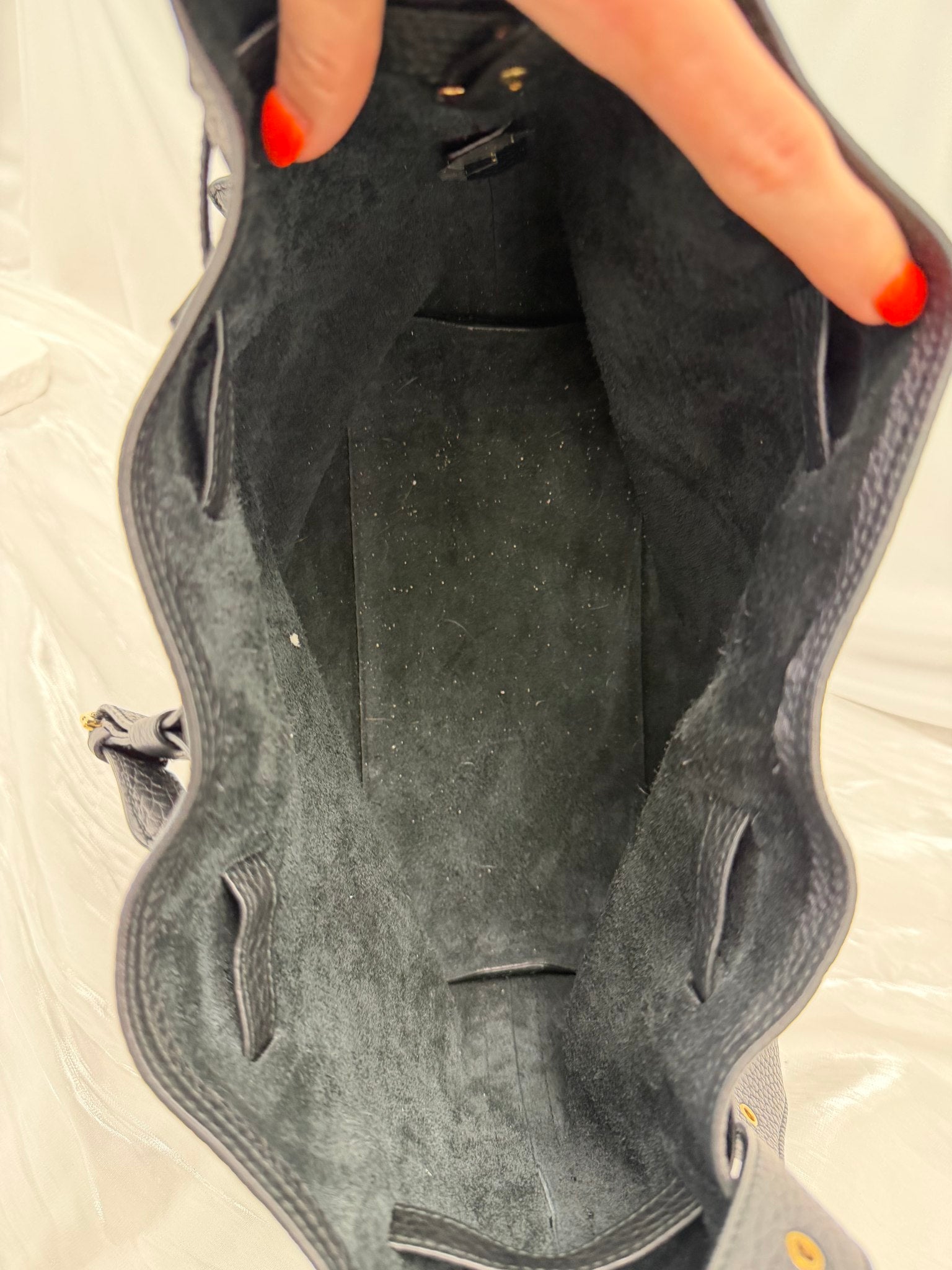 Salvatore Ferragamo Black Leather Crossbody Bucket Bag