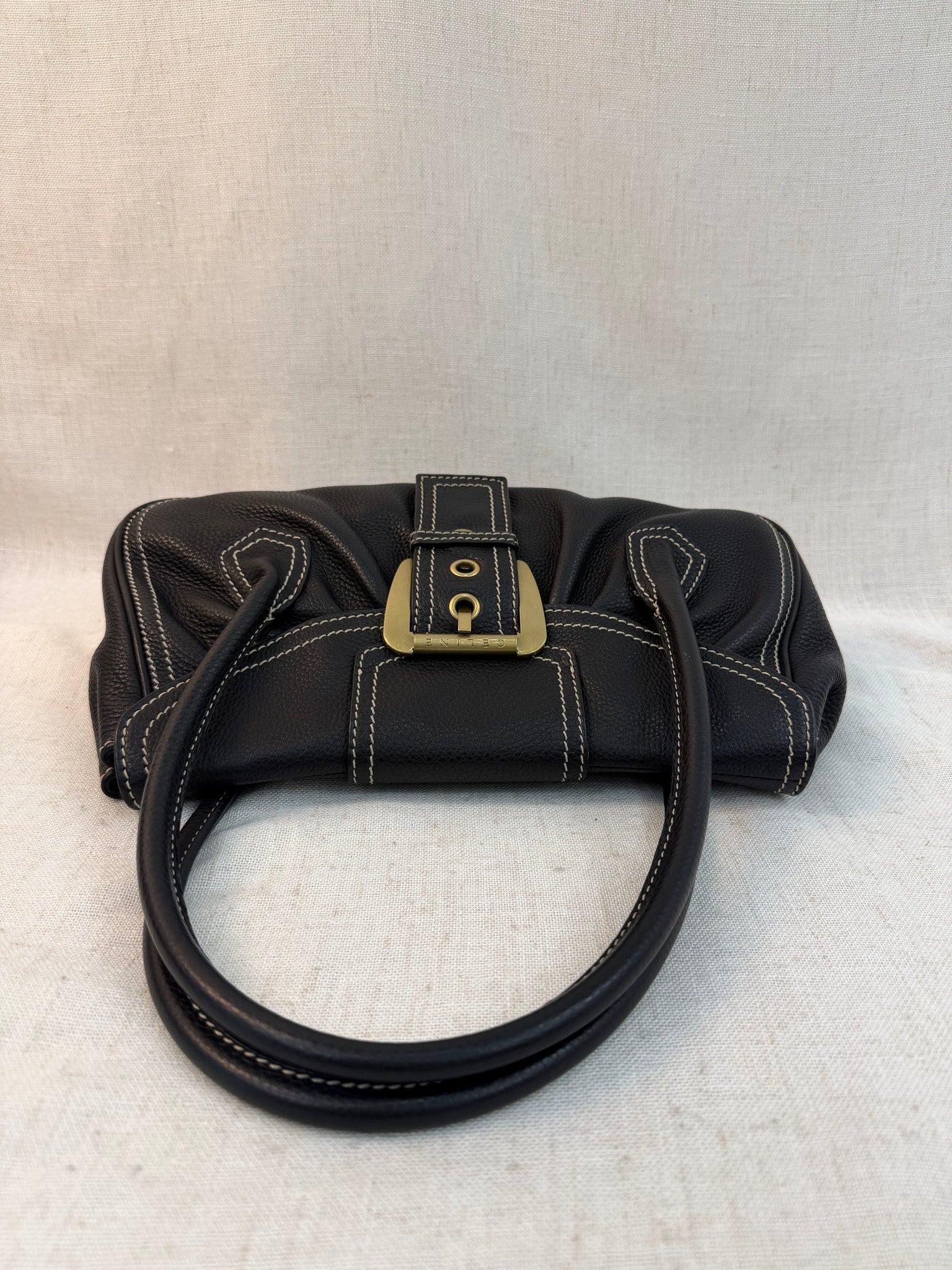 Celine Black Leather Shoulder Bag