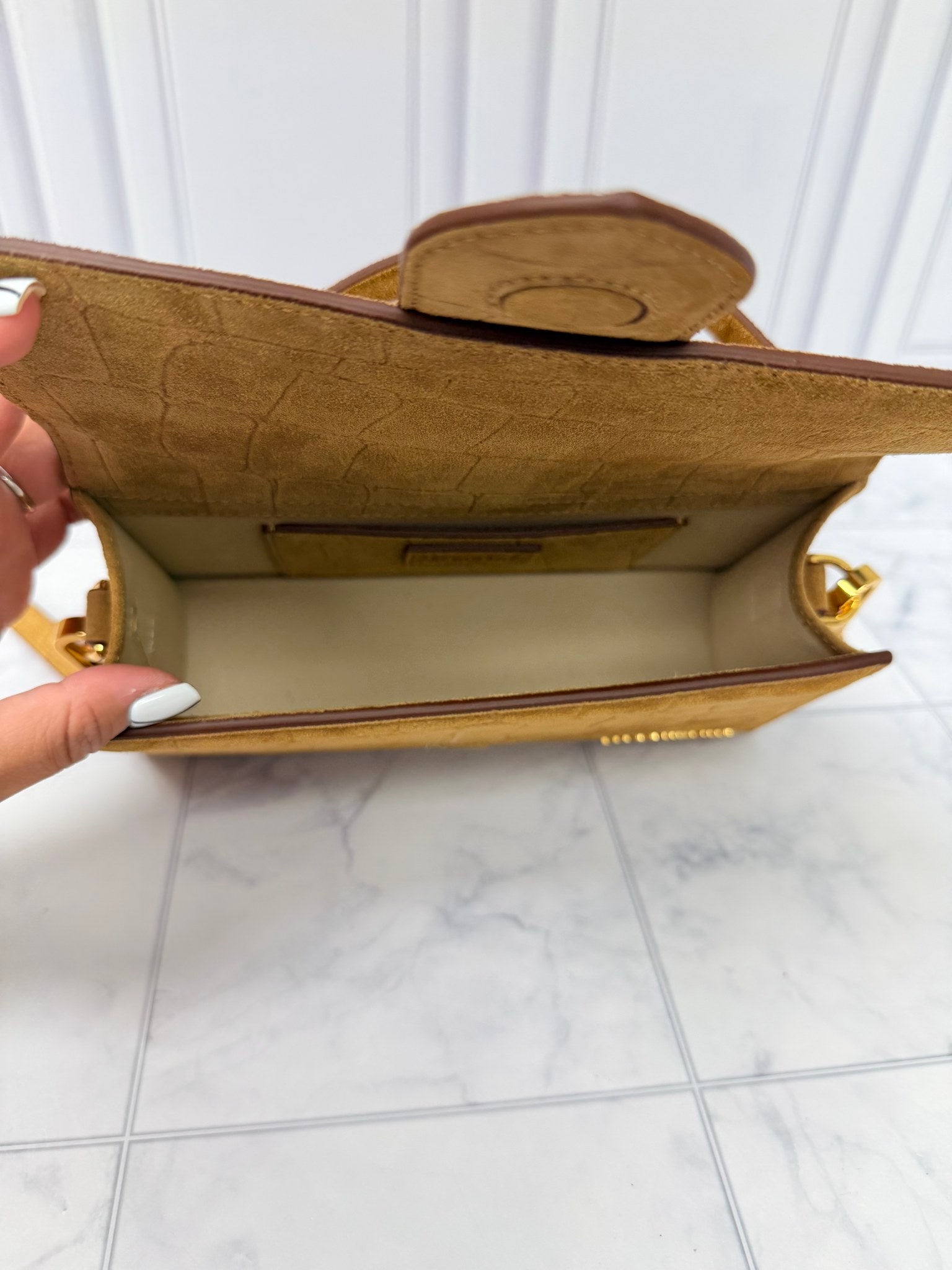 BRAND NEW - Jacquemus Camel Suede Leather Le Grand Bambino Handbag 2Way Handbag