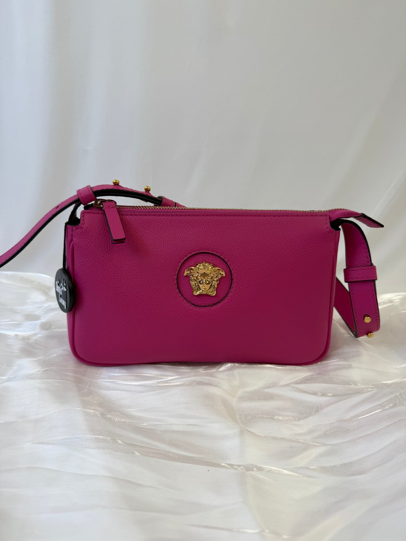 LIKE NEW-Versace Pink Leather Shoulder Bag