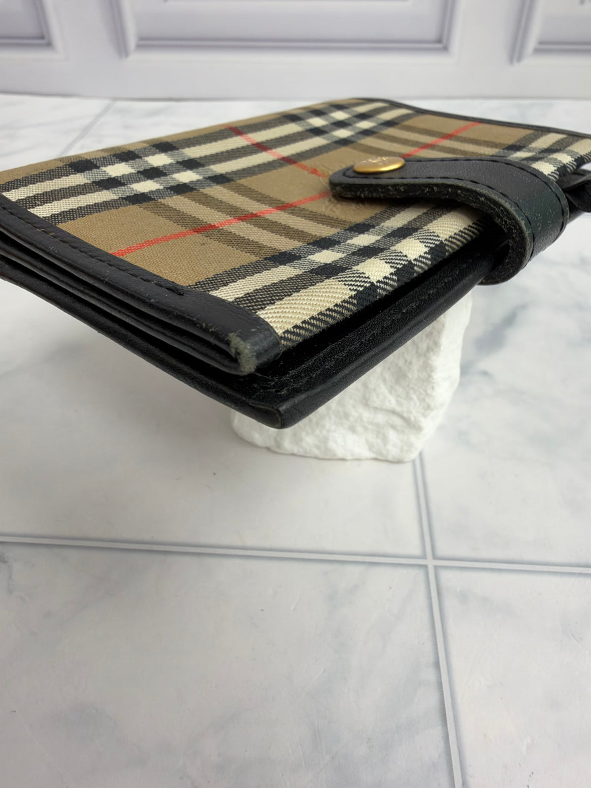 Burberry Check Canvas & Leather Mini Agenda