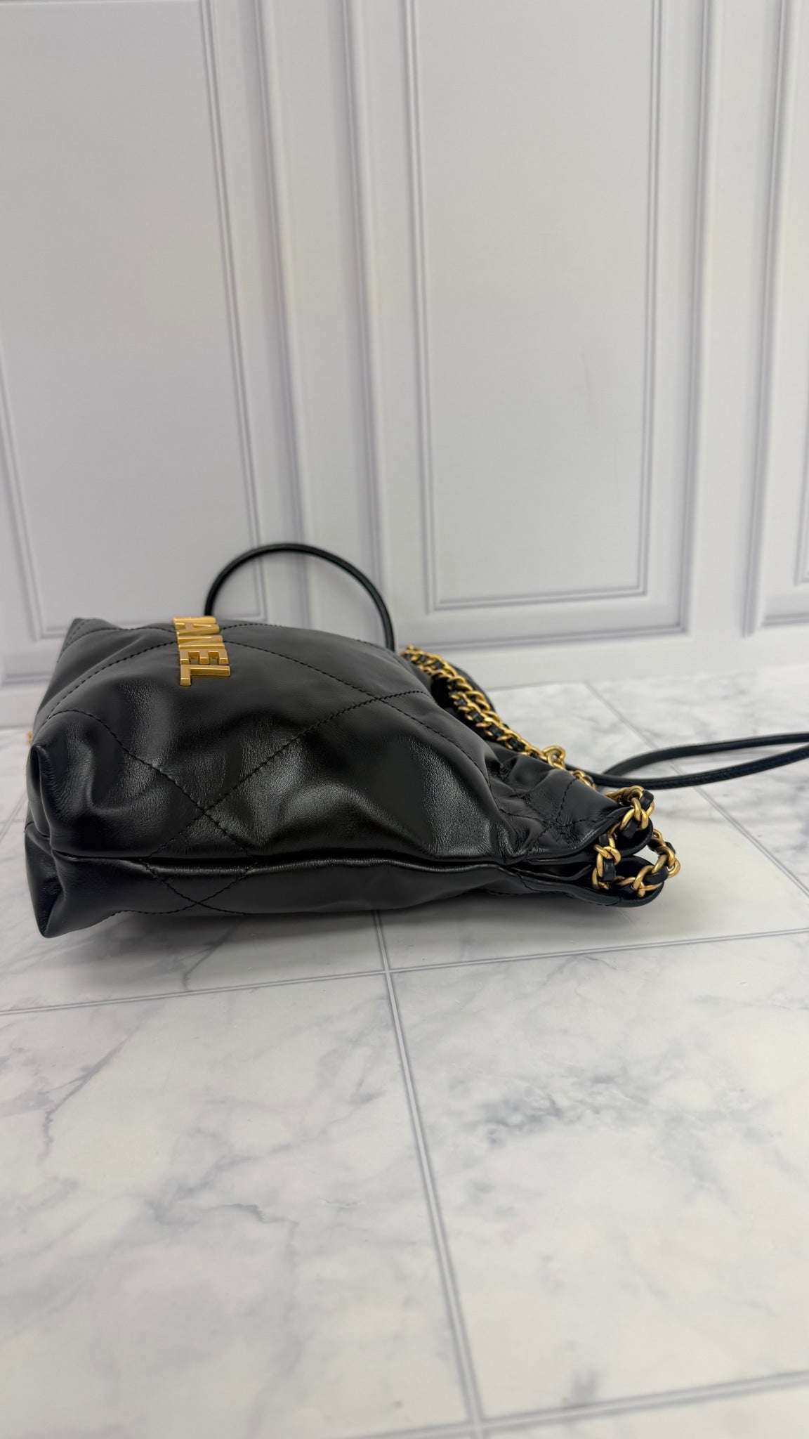 BRAND NEW - Chanel Black Calfskin Leather Mini 22 Crossbody Bag