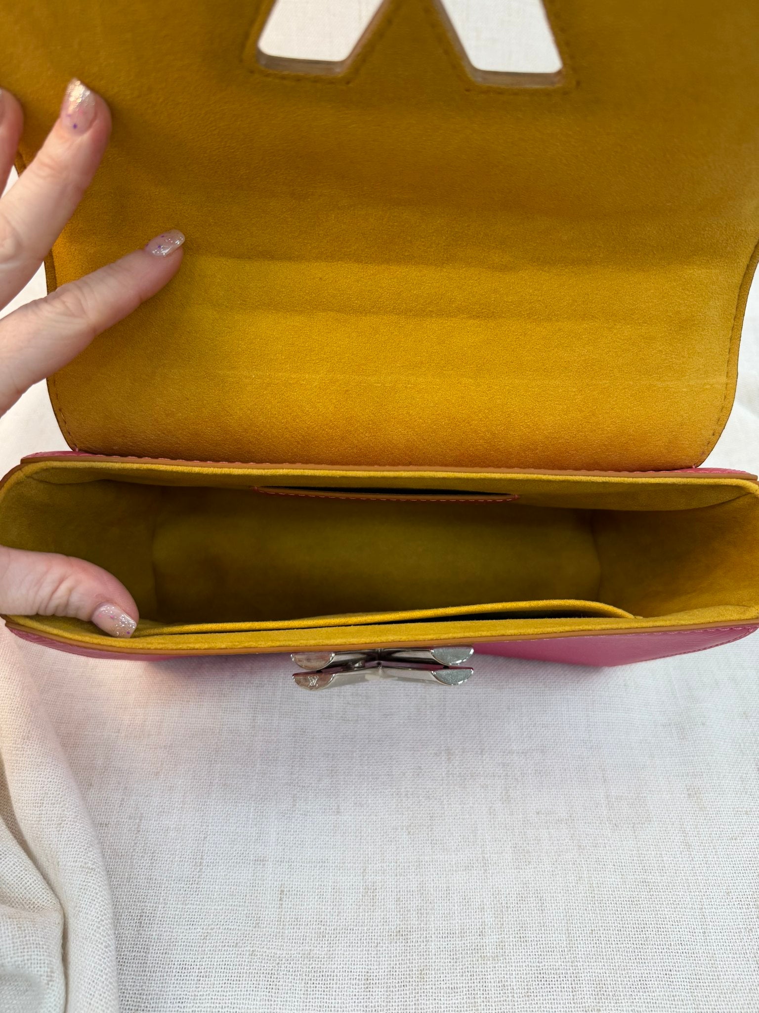 Louis Vuitton Pink Epi Leather Limited Edition Stitched Twist MM