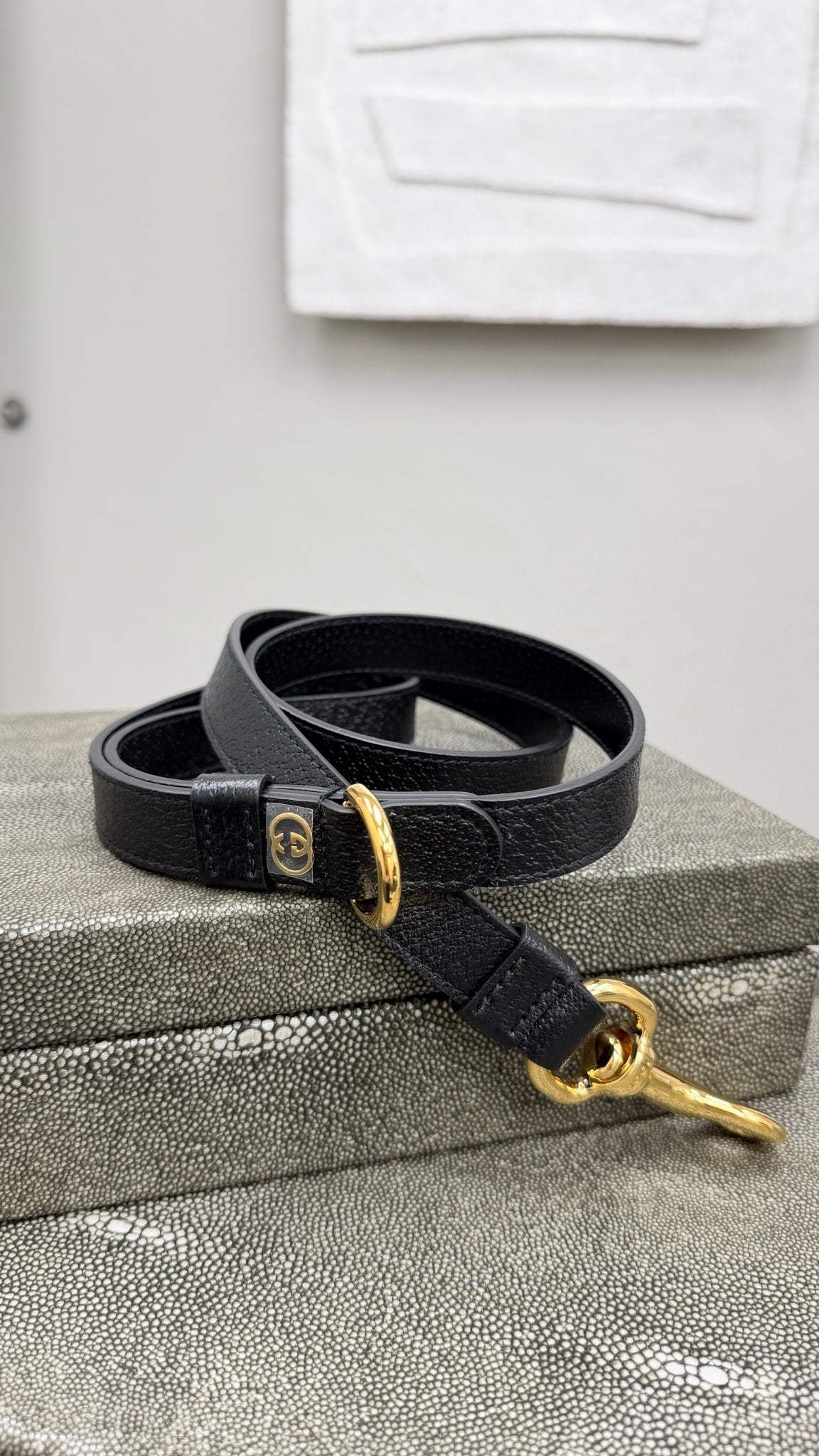BRAND NEW - Gucci Black Leather Pet Leash