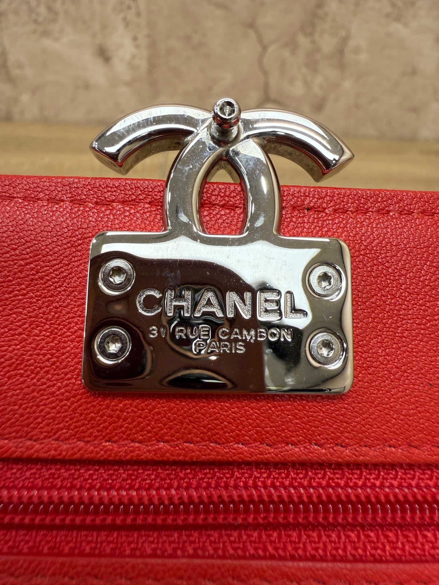 Chanel Red Lambskin Urban Companion Wallet on Chain