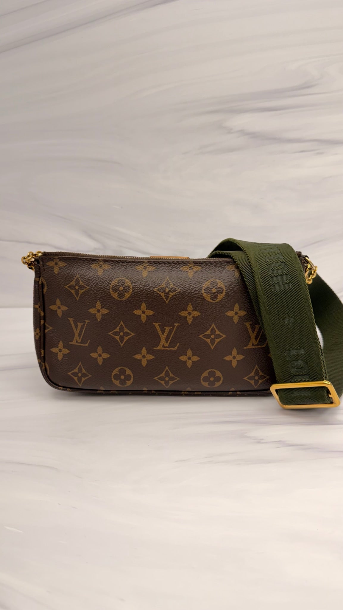 Louis Vuitton Monogram Green Multi Pochette Crossbody Bag